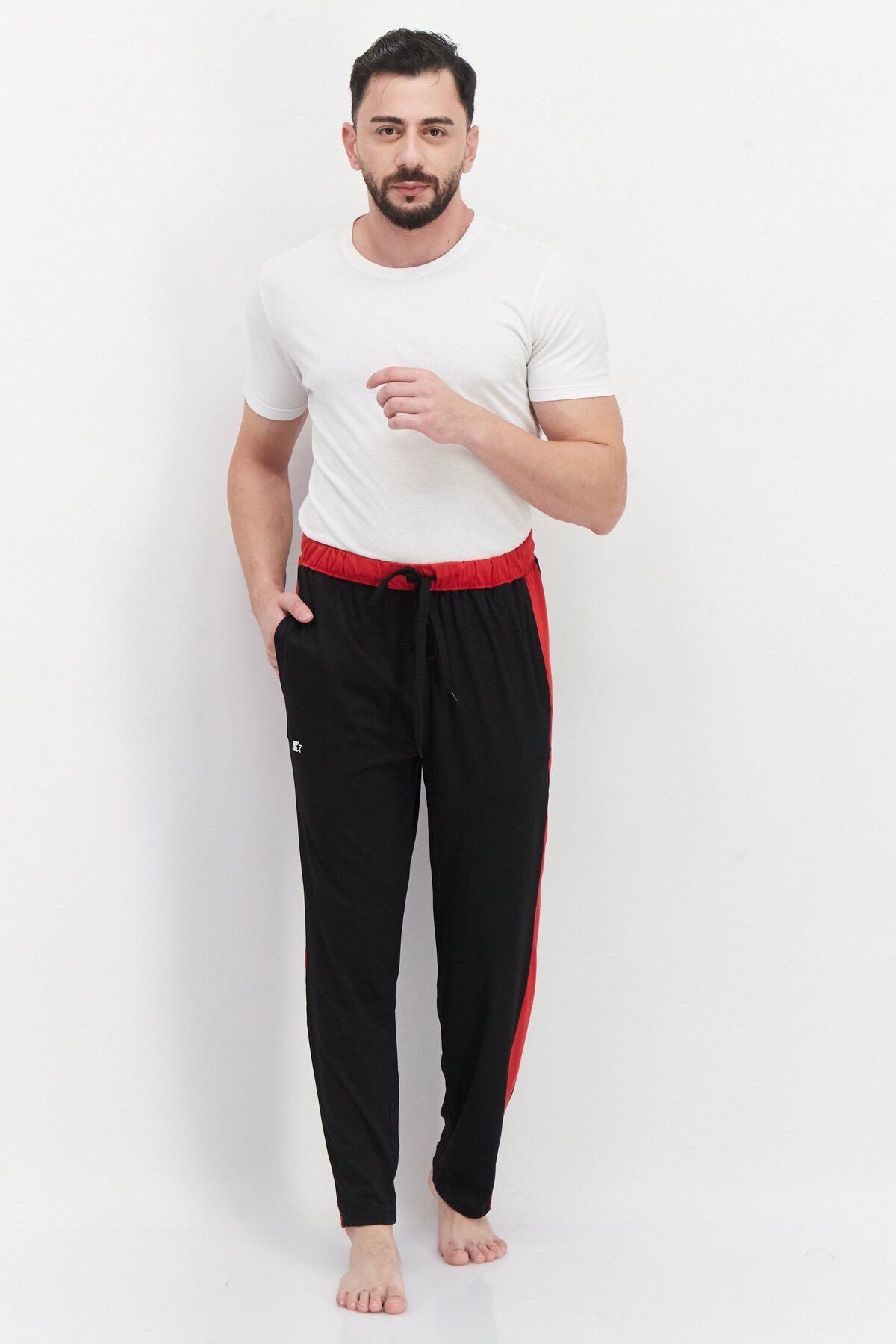 Starter-Men Brand Logo Drawstring Lounge Pants, Black 4