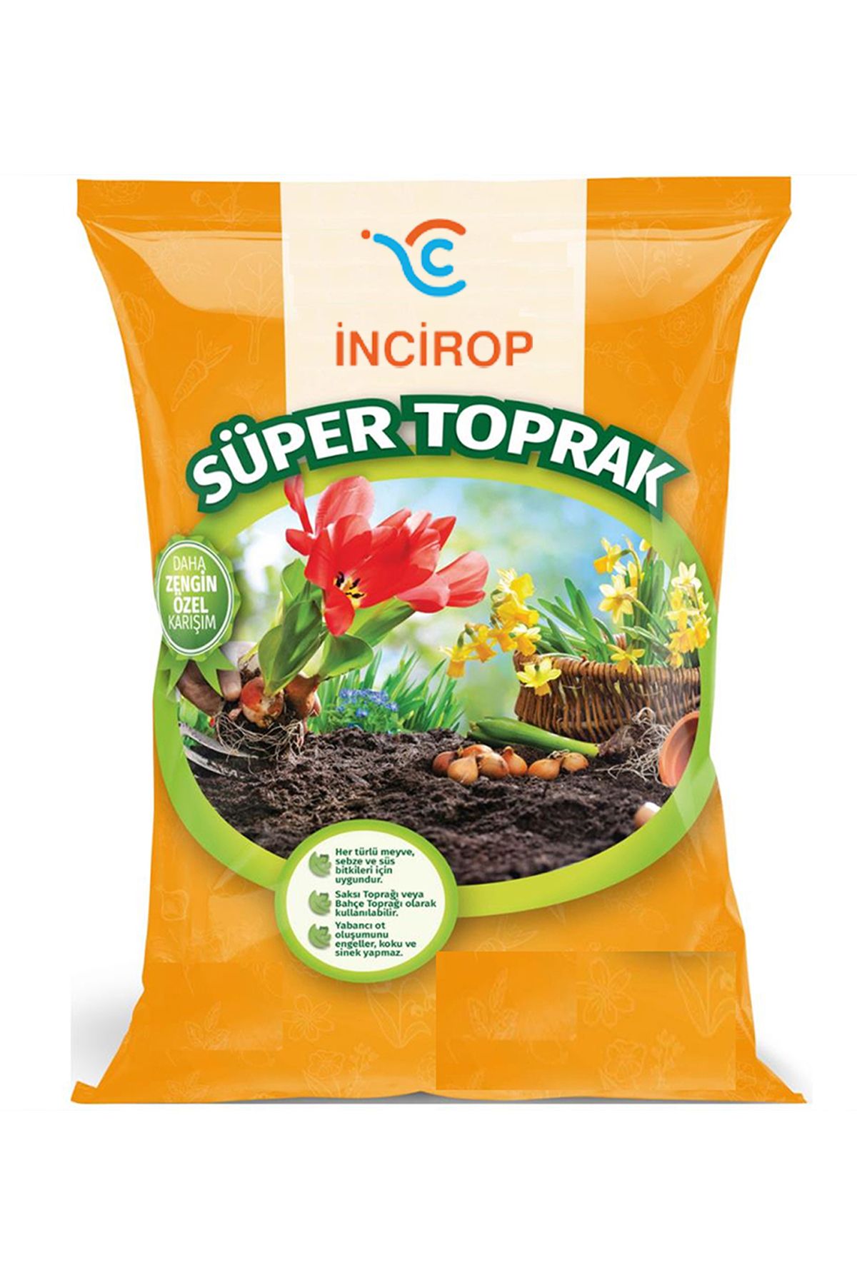 incirop 5 Litre Organik Saksı Toprağı İç ve Dış Mekan Bitkileri İçin Uygun