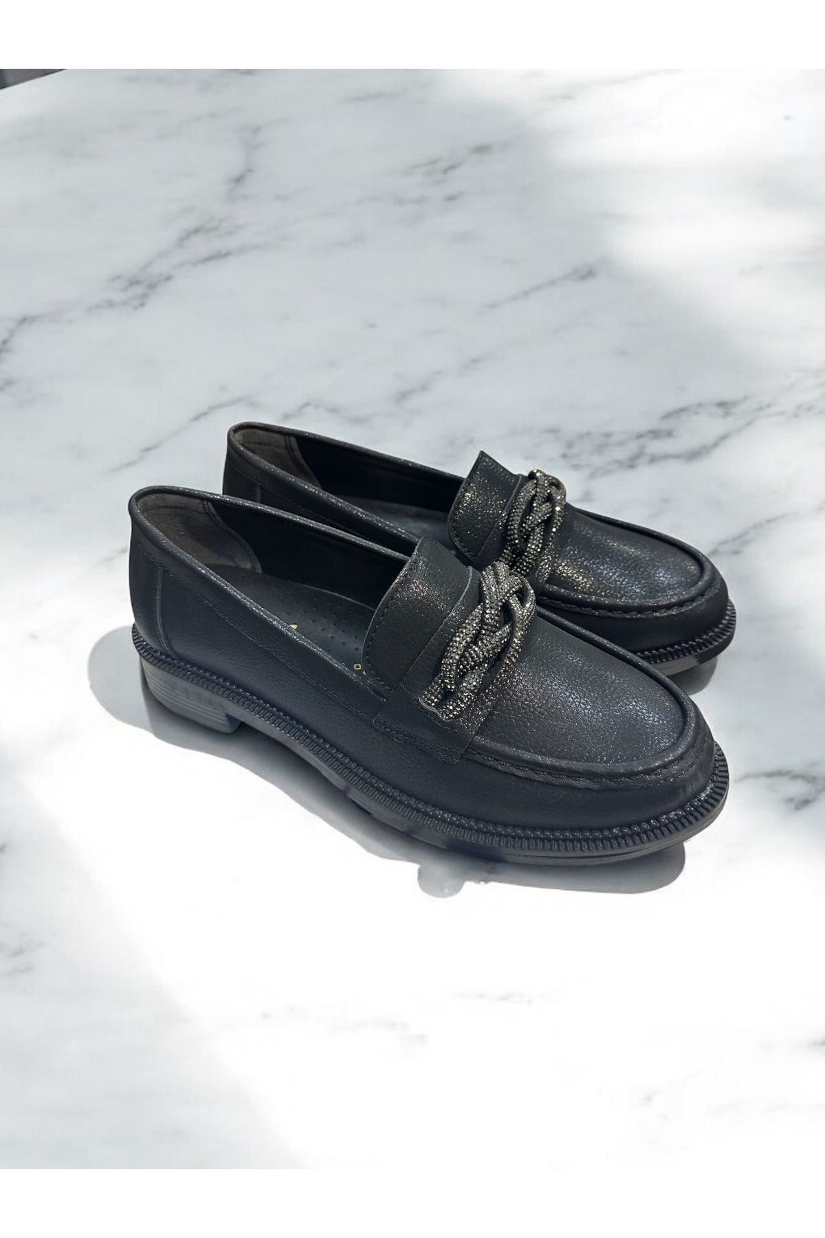 SHOUGO Kadın Loafer Casual Ortopedik Tokalı Günlük  Şık ve rahat Ayakkabı