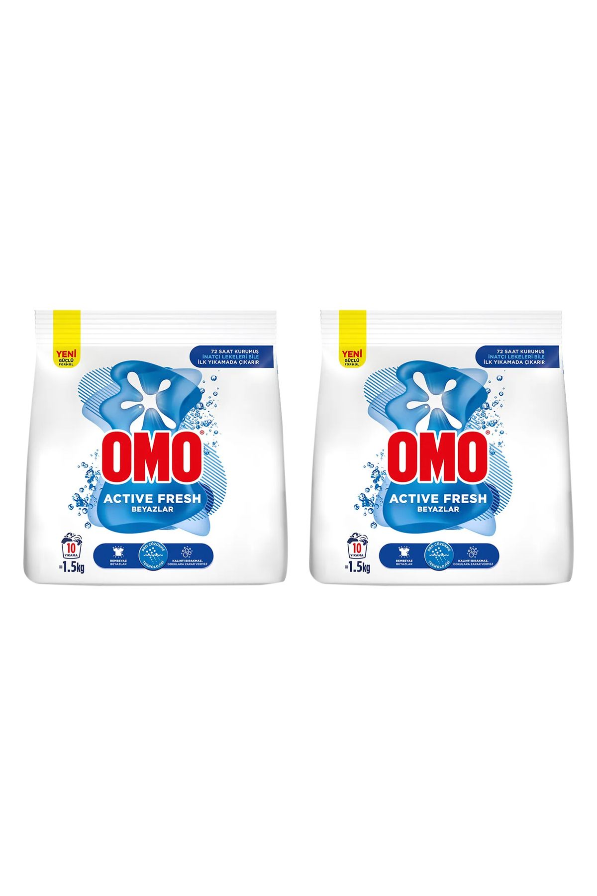 Omo Active Fresh Beyazlar Toz Deterjanı 1.5 Kg x 2 Adet