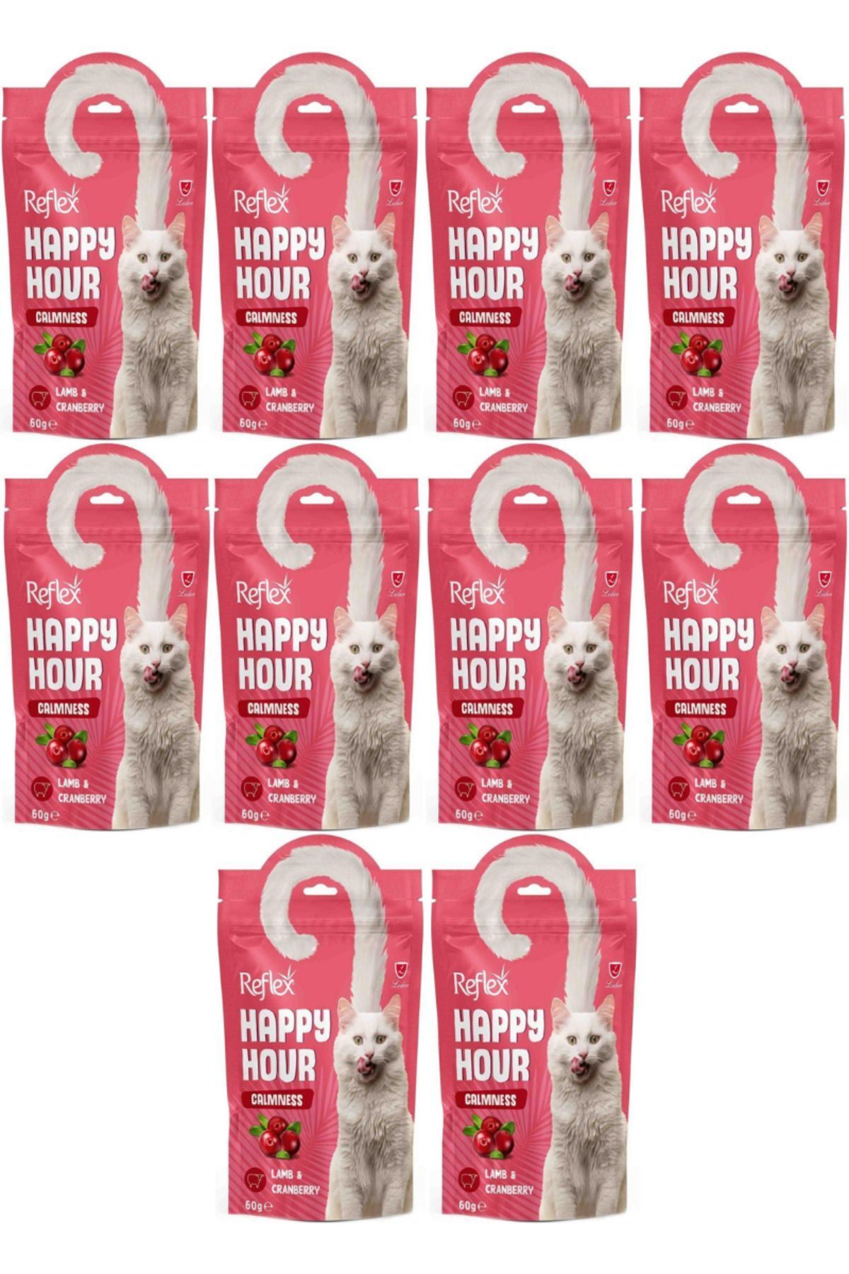 teknotrust Happy Hour Calmness Kuzulu ve Kızılcıklı Kedi Ödül Maması 60gr - 10 Adet