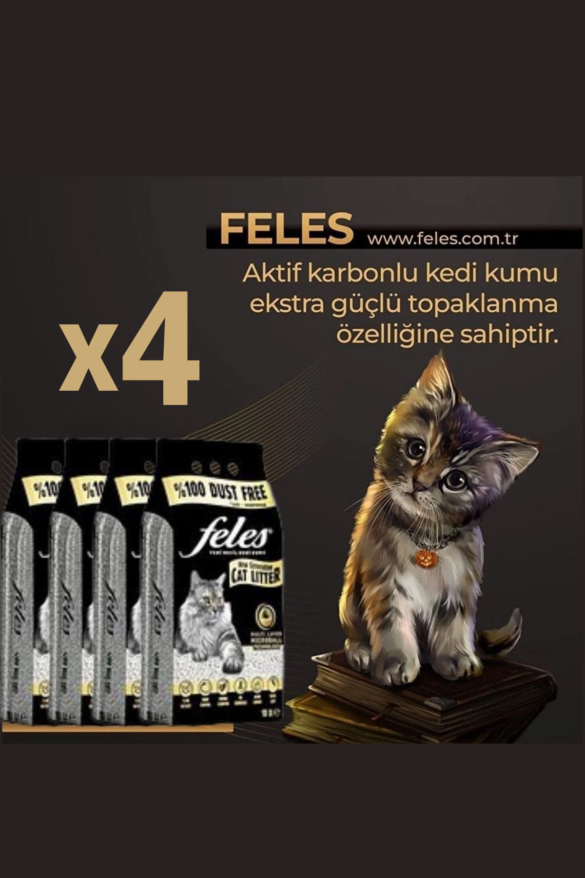 SOCHE MASWA FELES TOZSUZ KEDİ KUMU 10 LT X 4 ADET (DOĞAL, AKTİF KARBONLU)