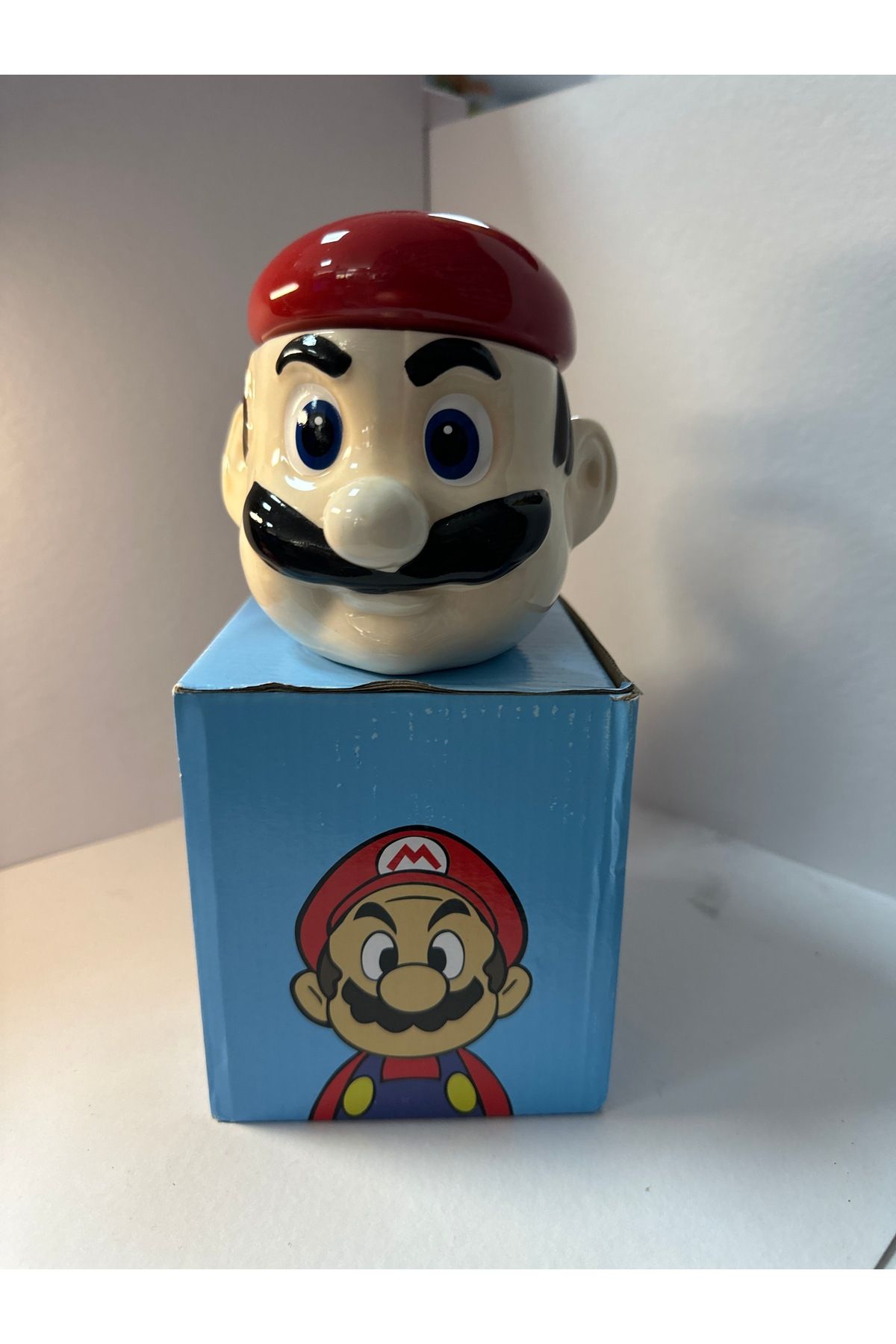 u-toys MARIO TEMALI  KAPAKLI  HEDİYELİK ÖZEL TASARIM KUPA BARDAK PORSELEN BARDAK MARİO KUPA