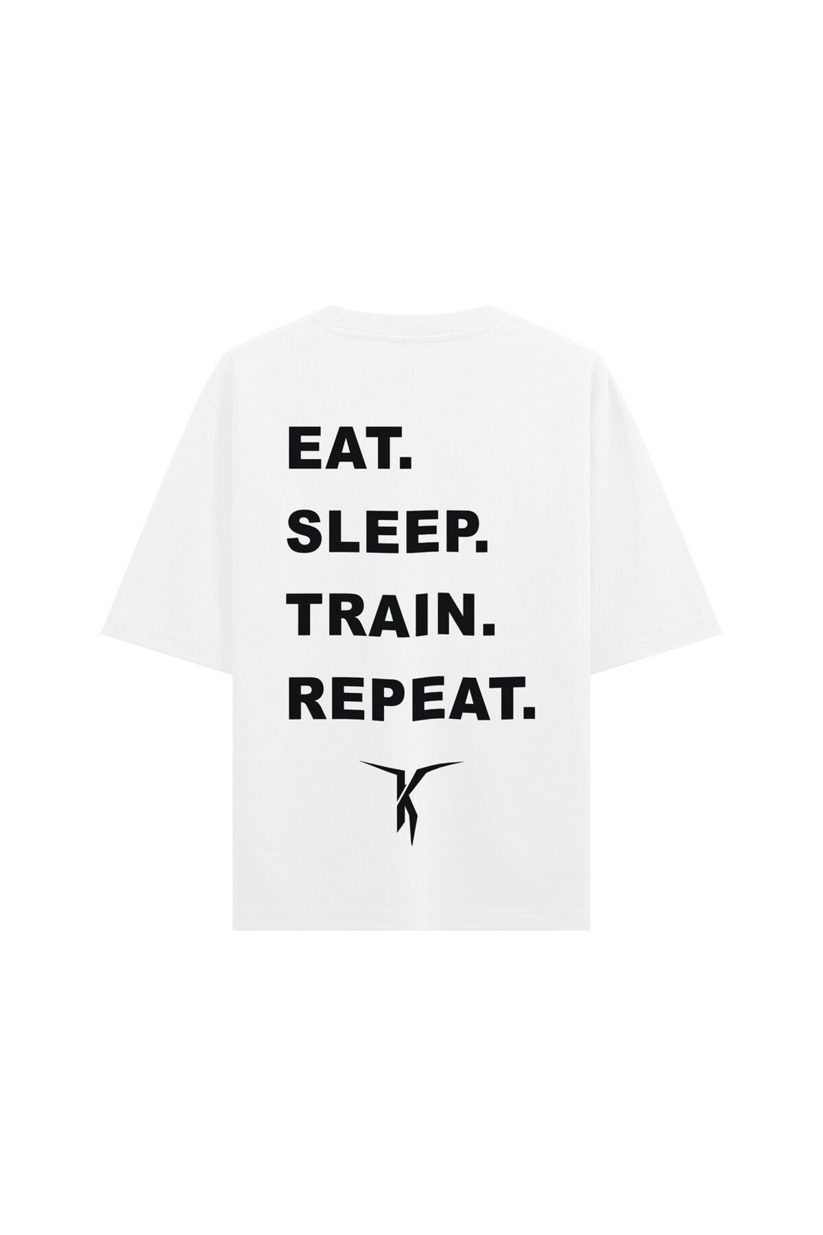 İNKER PRİNT CENTER EAT. SLEEP. TRAIN. REPEAT. – Unisex Boxy Oversize T-Shirt