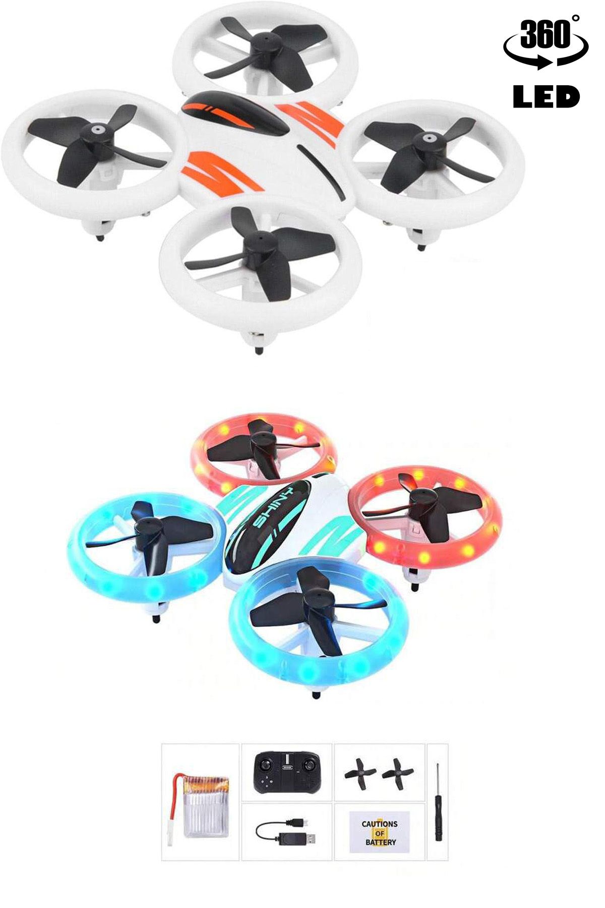 oyuncakgidiyor LED Işıklı Akrobat Mini Drone 360° Mini Kamerasız Drone Quadcopter 2.4Ghz