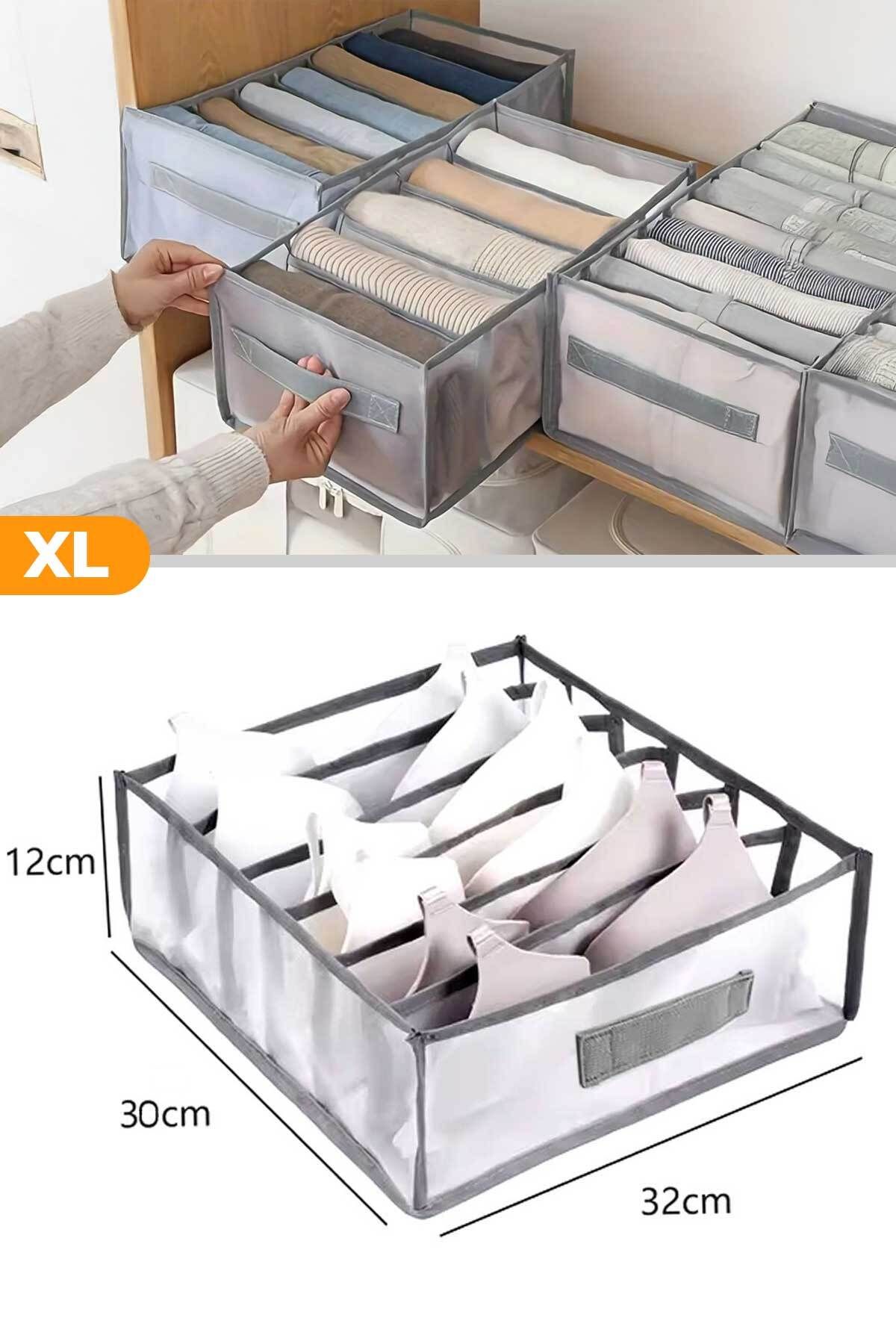 Serstil-6 Compartment Drawer Organizer with Handle - Xlarge 32X30X12 cm 1