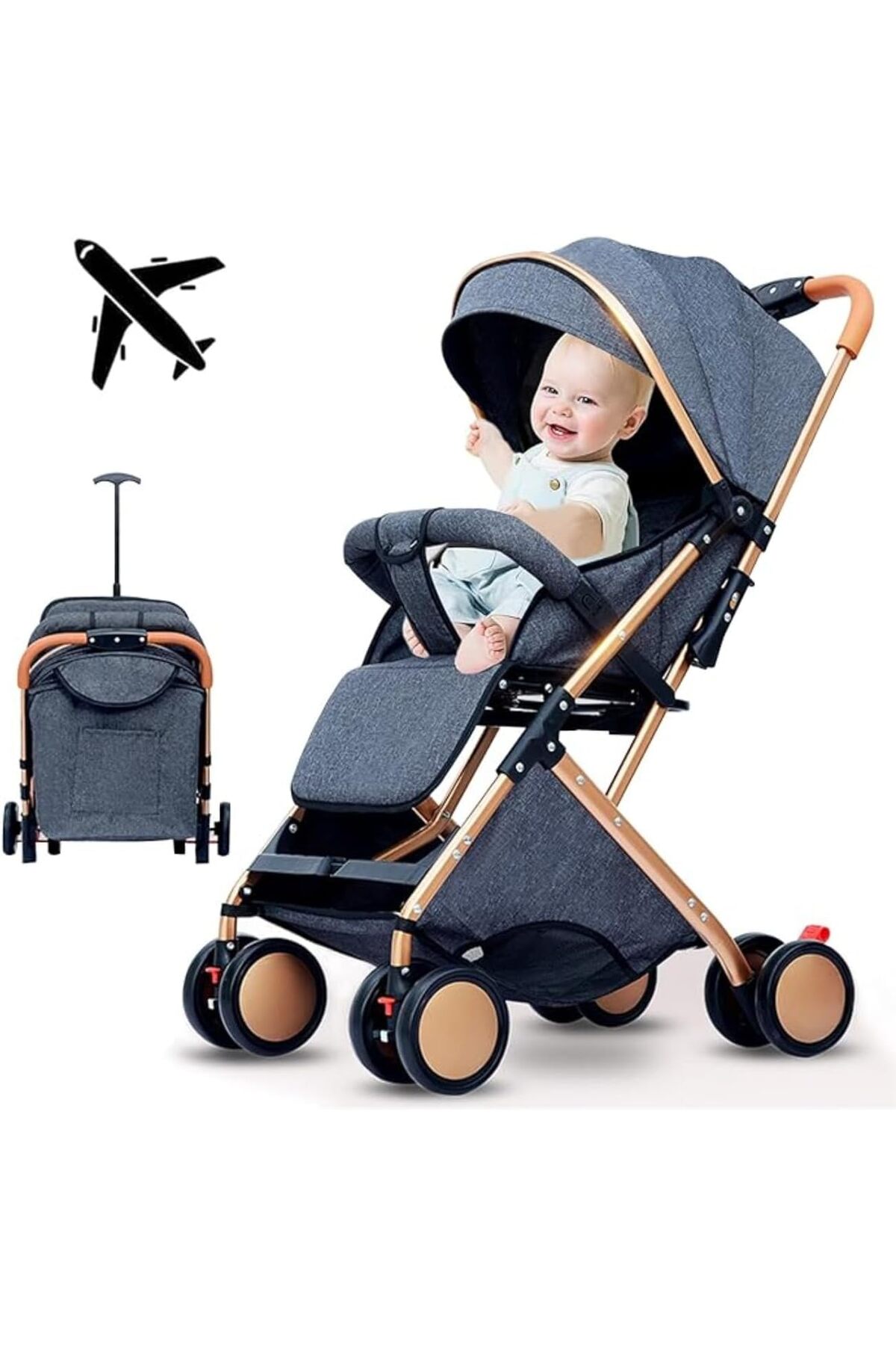 عربة أطفال للسفر - معتمدة من شركات الطيران، خفيفة...