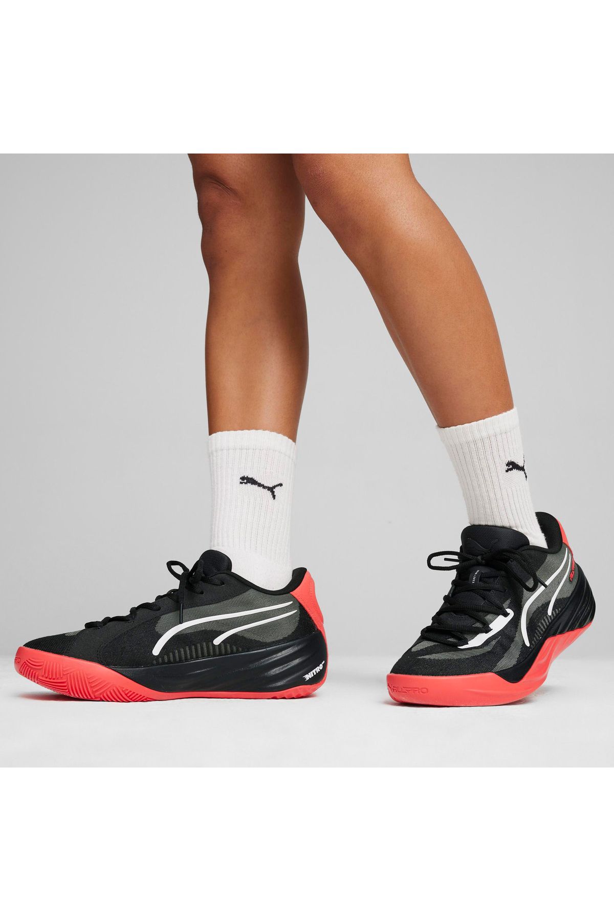 Puma-All-Pro Nitro Unisex Black Basketball Shoes 4