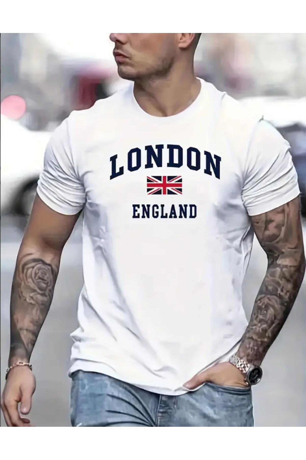 Marco Fresco Unisex London England Baskılı T-Shirt