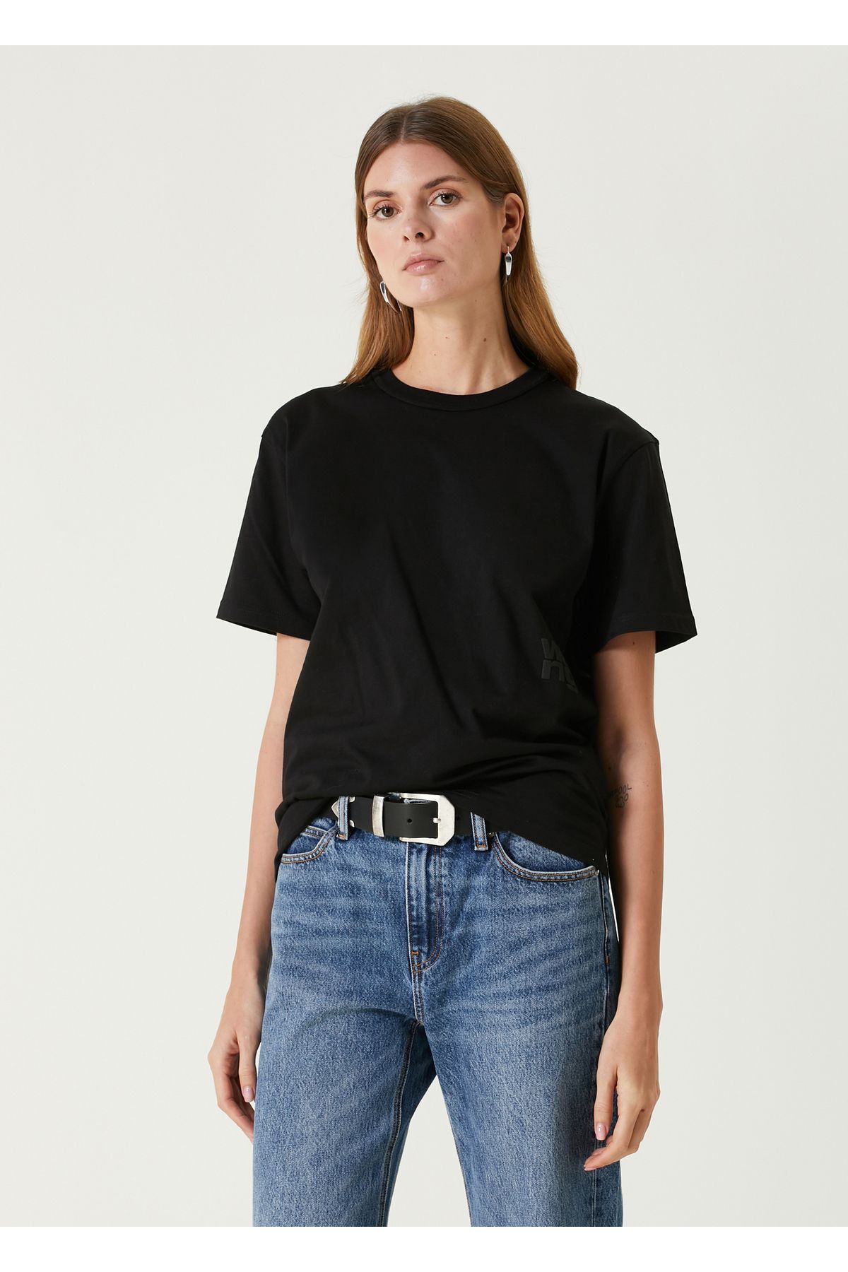 T by Alexander Wang Siyah Logo Detaylı T-shirt Beden: XS