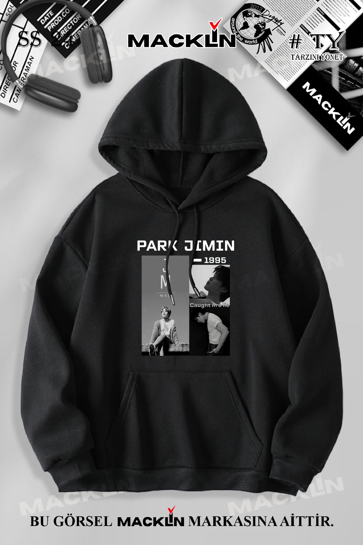 darkopia Unisex Kadın Erkek Park Jımın Baskılı Kapüşonlu Basic Sweatshirt