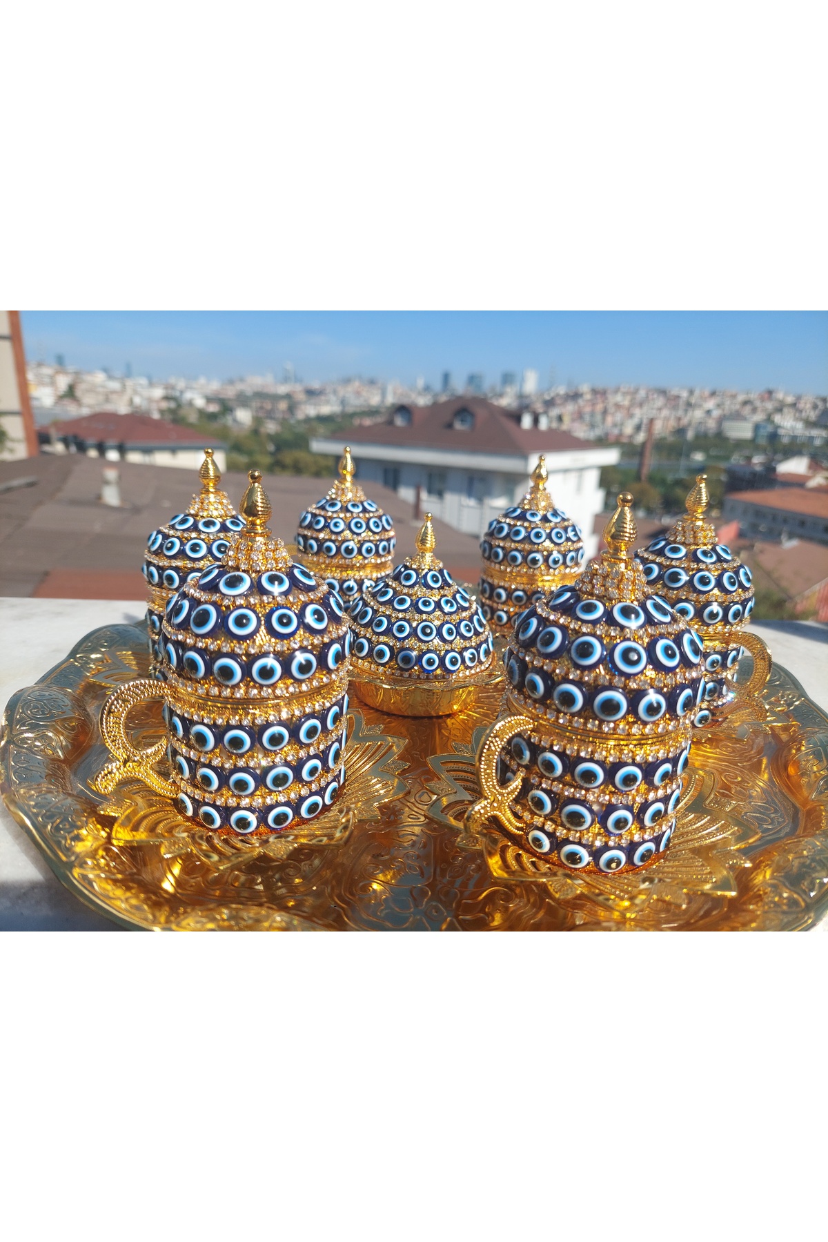 WeSafe Nazar Boncuklu Gold Kahve TakımıFiyatı, Yorumları - Trendyol