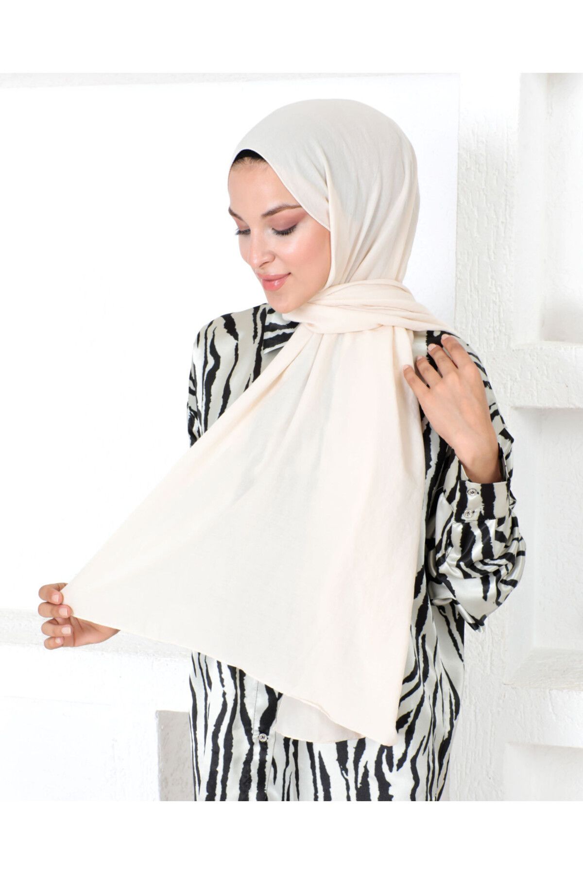 FATELLA-Beige Comfort Cotton Shawl 7