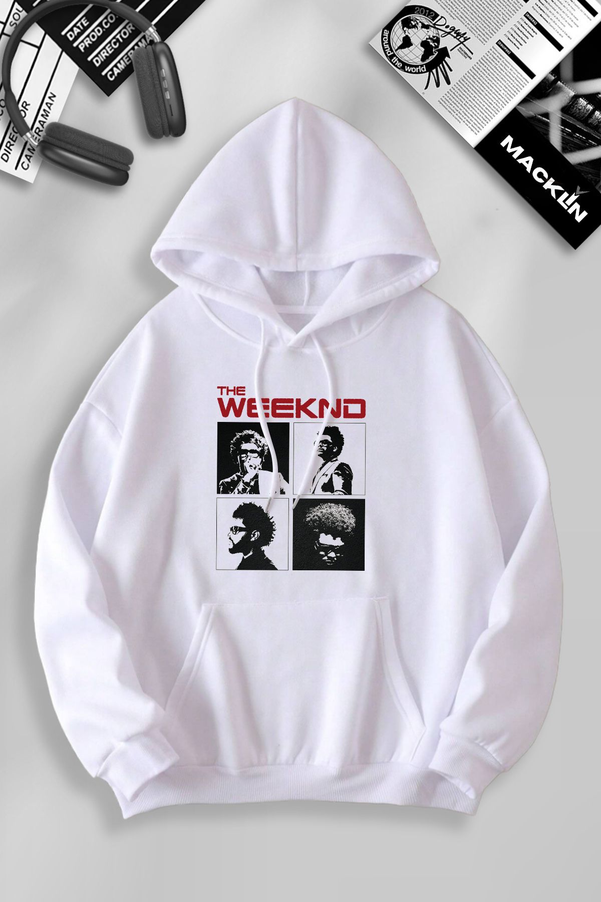 darkopia Unisex Kadın Erkek The Weeknd Baskılı Kapüşonlu Basic Sweatshirt