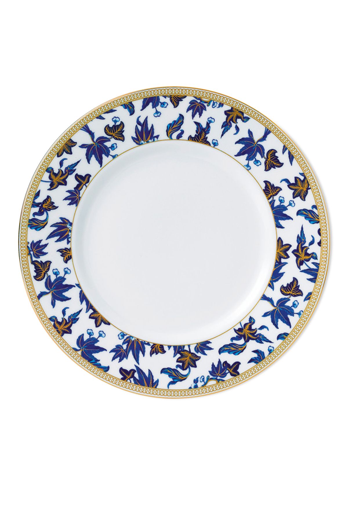 Wedgwood Hibiscus 23 Tabak Şık Mavi Tasarım ve Altın Süslemeler