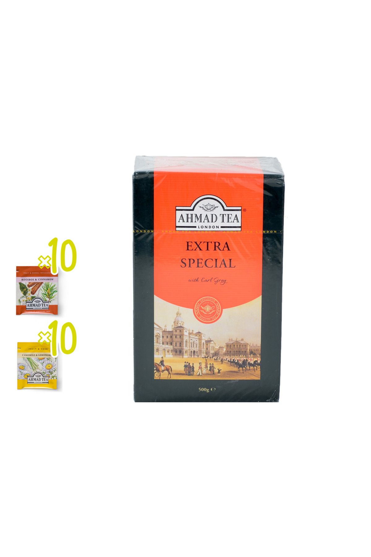 Ahmad Tea Orijinal Bergamotlu Extra Special 1 adet 500 gr ve 10'lu Tarçın ve Papatya çay hediyeli