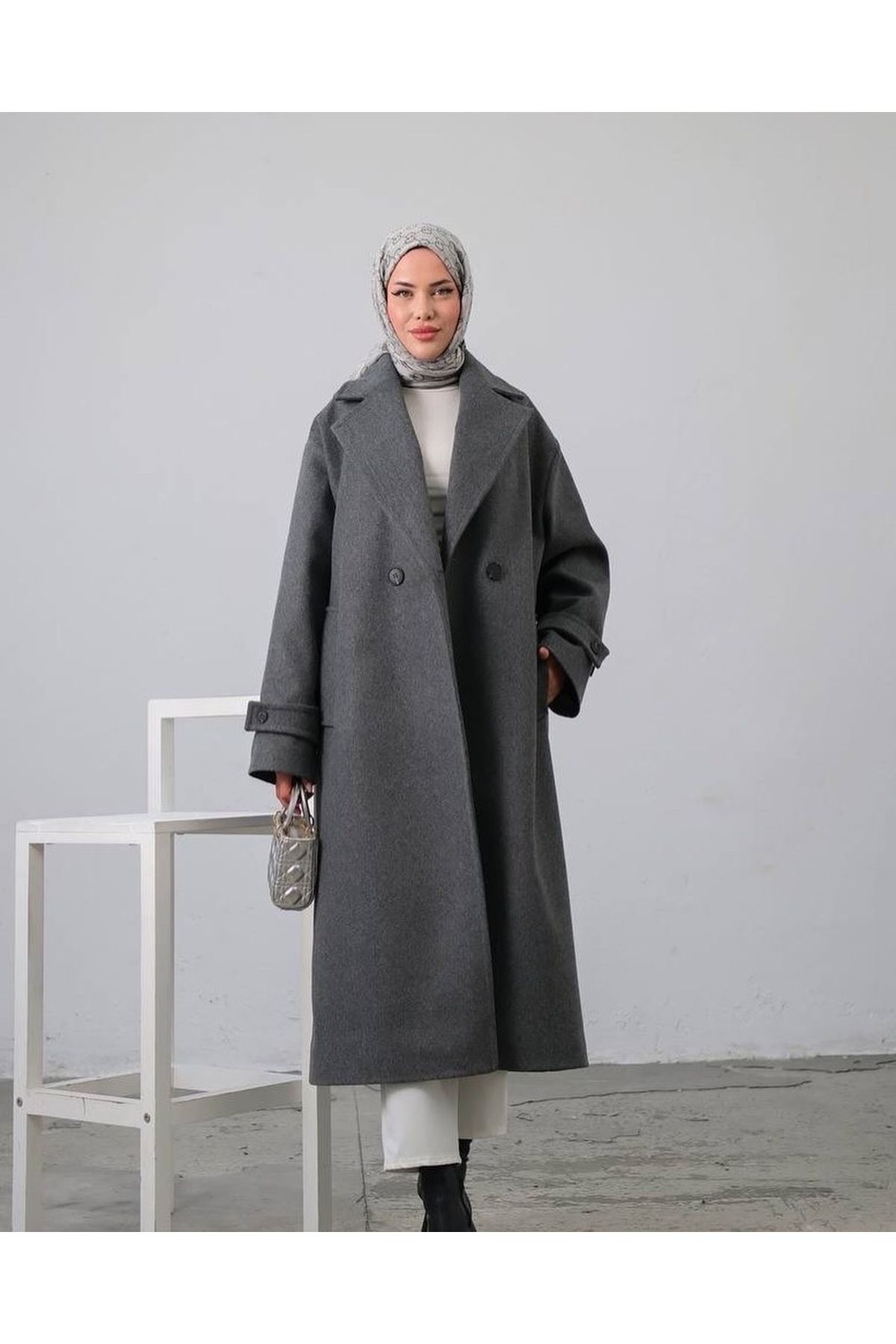 Aryen oversize kaşe kaban