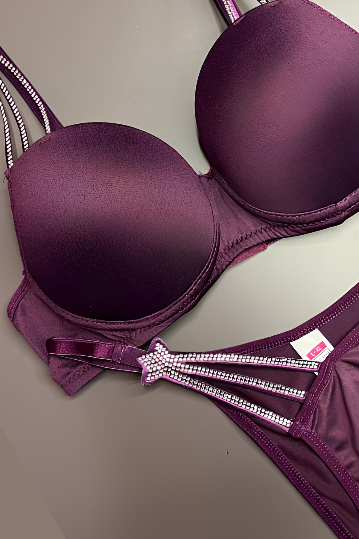 Fleur de Lingerie Pamuk Gibi Rahat Destekli Taş Detaylı Sütyen Külot İç Çamaşır Takımı