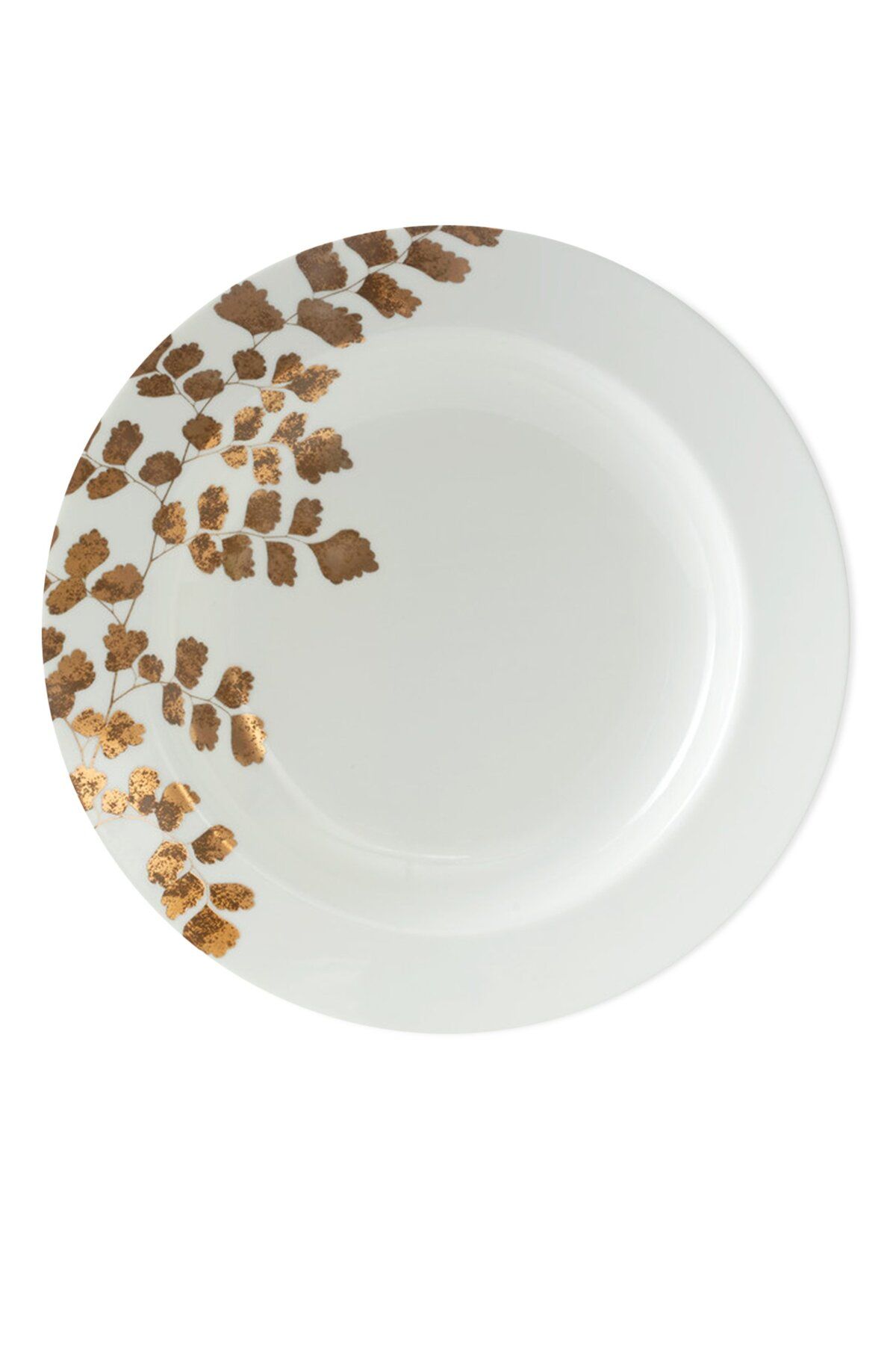 Wedgwood Jardin Rim 22 Çorba Kasesi Şık Altın ve Bronz Çiçek Deseni