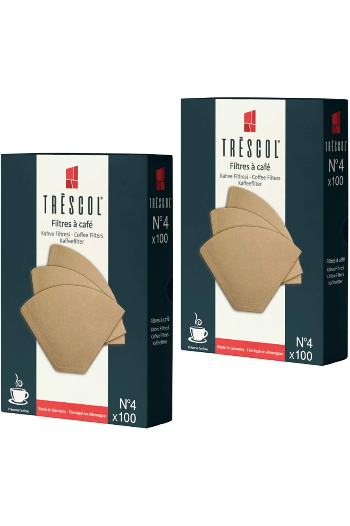 MCreative Genel Kahve Filtresi 4 Numara (Büyük Boy) Naturel Kağıt 2X100 200'lü Paket