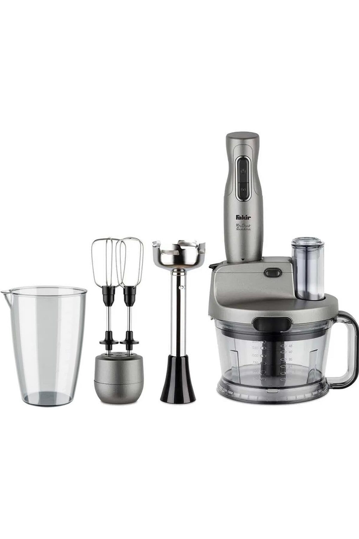 MCreative Mr Chef Quadro Blender Seti, 5 Fonksiyon, 1000 W, Paslanmaz Çelik Bıçak, Silver Stone