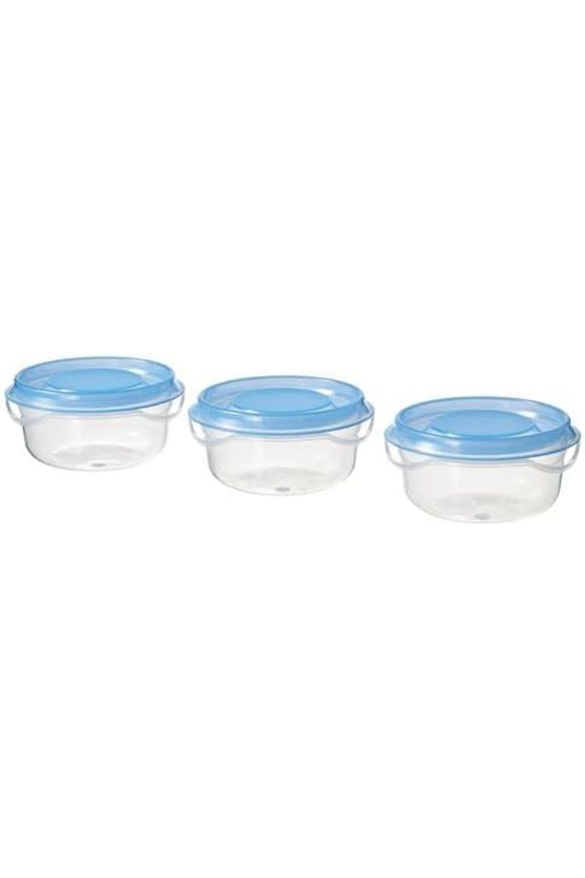 STOREMAX bystoreby 3 Lü Mini Boy Saklama Kapları Pratik Kullanım Özelliği Mavi Kapak 70 ml 3 Lü NewDesi