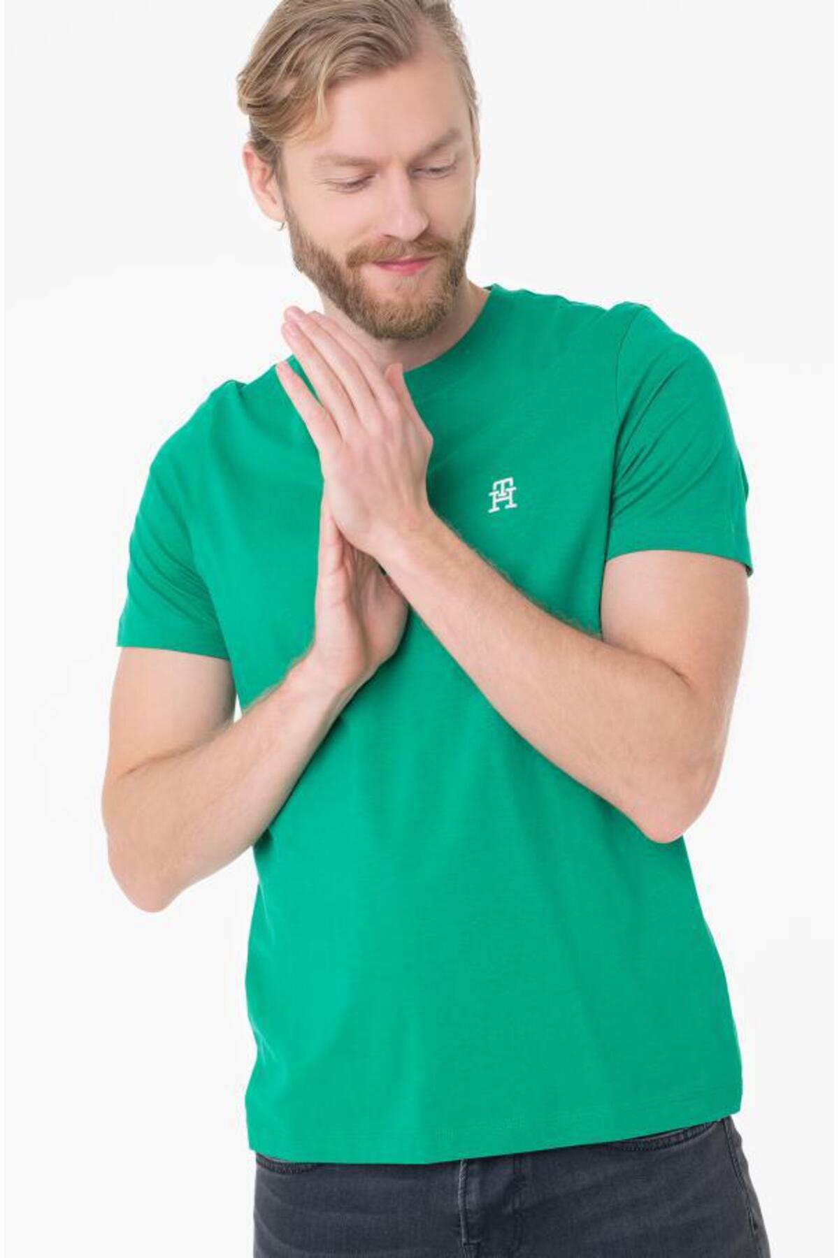 تامی هیلفیگر تی‌شرت یقه گرد گلدوزی شده با مونوگرام TH