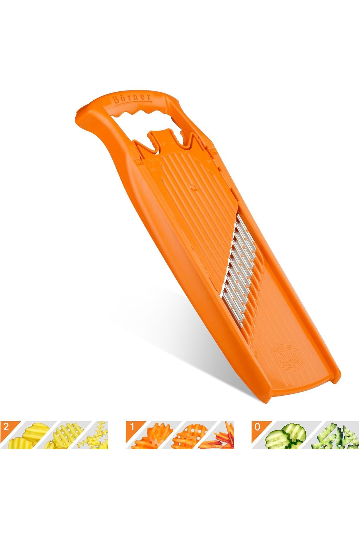 STOREMAX mrttnca W-Waffle PowerLine Crinkle Cut Vegetable Slicer (Turuncu) • Sebzeler için Dalgalı Mandol
