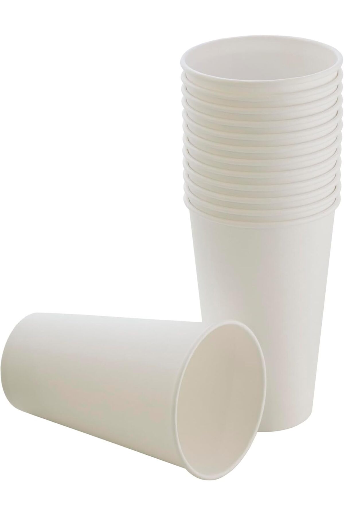 STOREMAX cmllashop 50 adet parti bardağı, beyaz tek kullanımlık karton bardak 16 oz, büyük kağıt bard