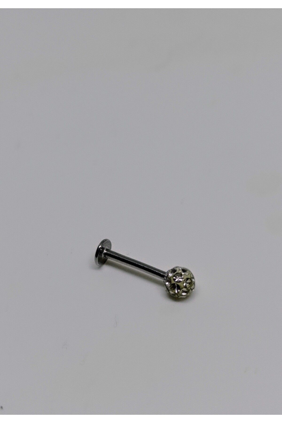 mama india alaçatı Cerrahi Çelik Beyaz Şambala Top Piercing Uzunluk 10 Mm No 40