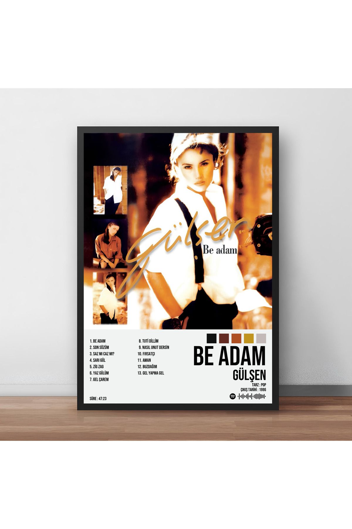 Orendart Gülşen - Be Adam Spotify Albüm / Çerçeveli şarkı Poster Tablo