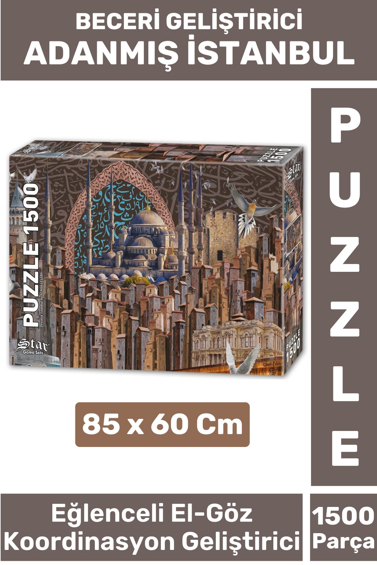 Wintoup Premium Eğlenceli El Göz Koordinasyon Hafıza Beceri Geliştirici 1500 Parça PUZZLE ADANMIŞ İSTANBUL