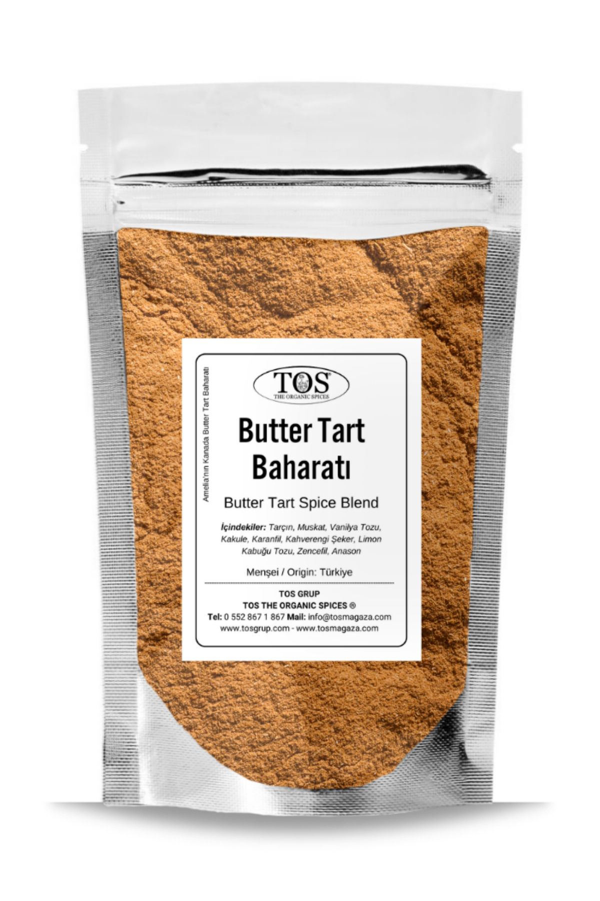 TOS The Organic Spices Amelia’nın Kanada Butter Tart Baharatı 500 gr Amelia’s Canadian Butter Tart Spice