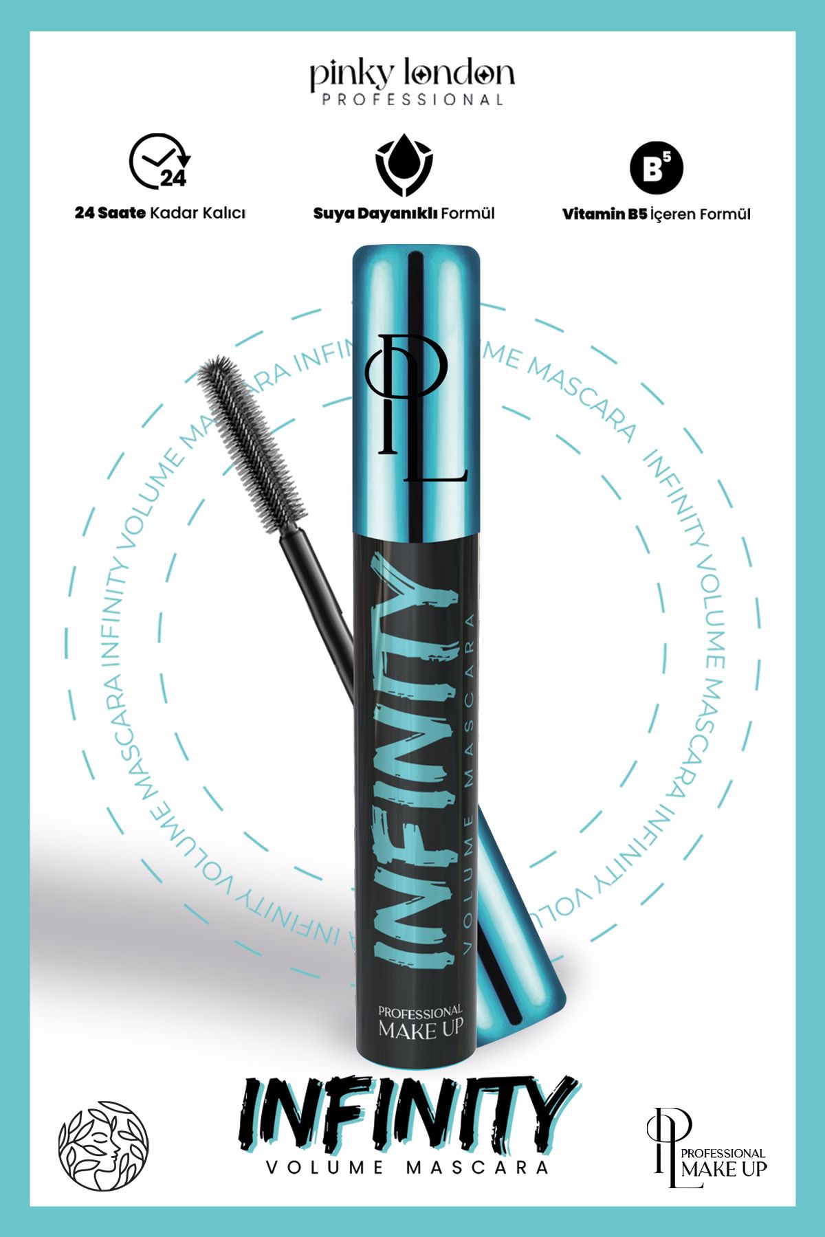 Pinky London Infinity Volume Mascara - Gün Boyu Kalıcı ve Suya Dayanıklı Rimel