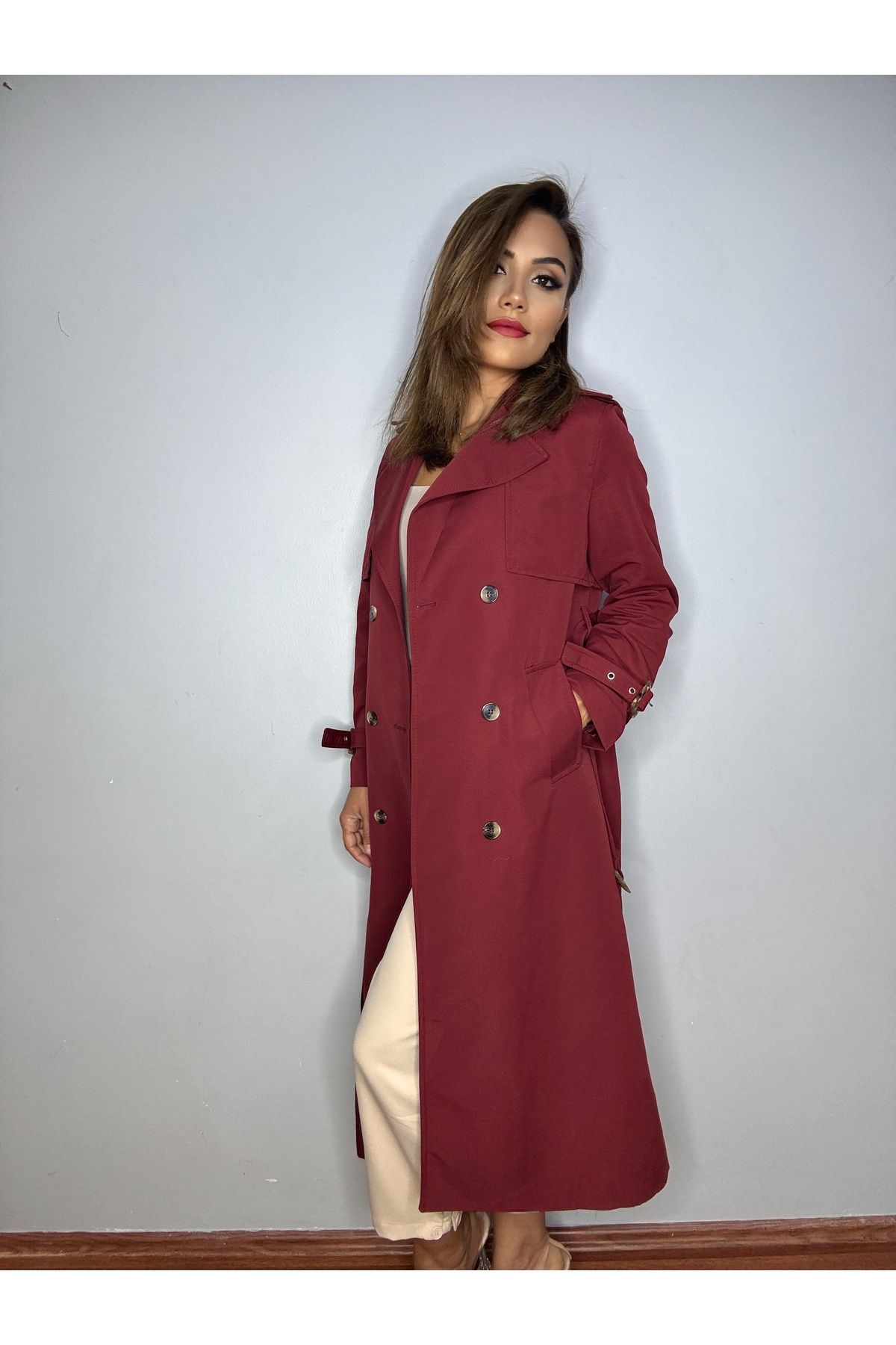 melike koç boutique Bordo Trençkot