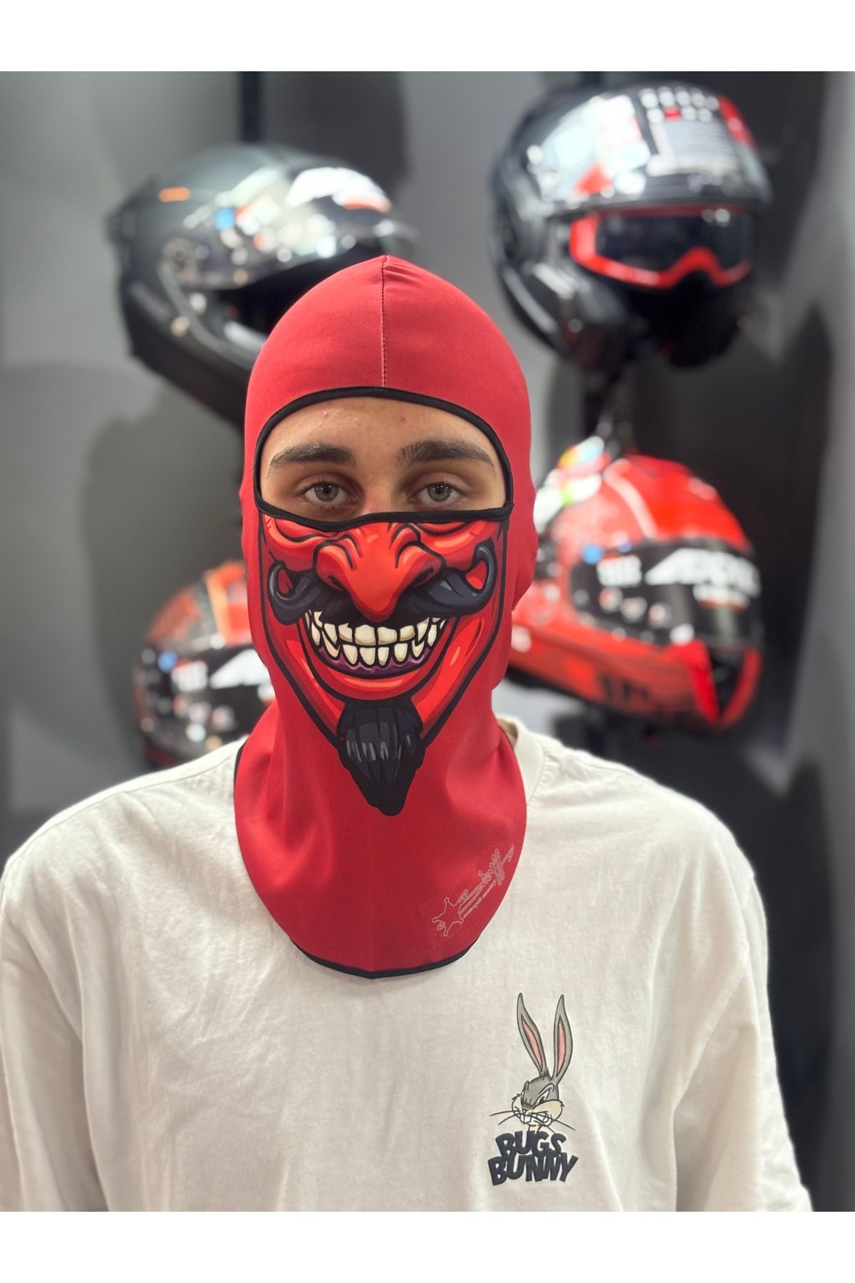 OKYANUSMOTO Balaklava Maske (Kırmızı Şeytan)