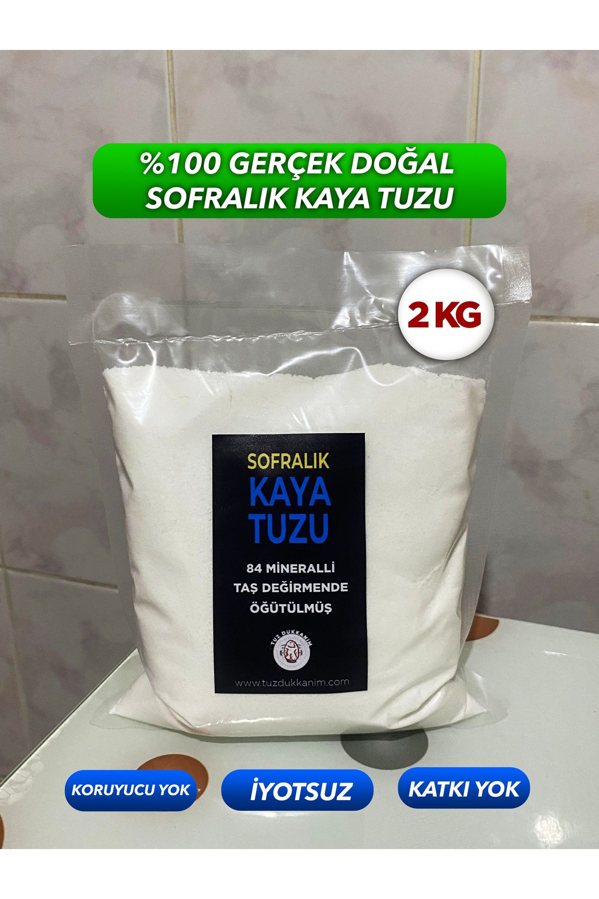 Seta 84 Mineralli Taş Değirmende Öğütülmüş Doğal Çankırı Sofralık Kaya Tuzu 2 Kg Siyah Etiket