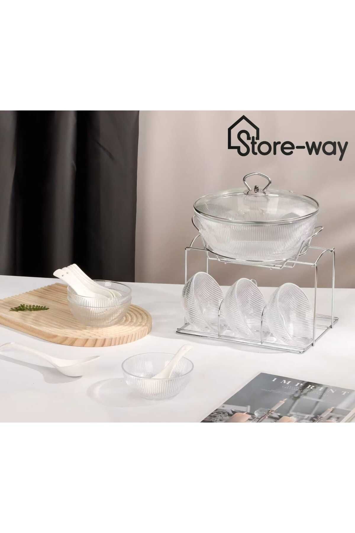 Storeway-16 Pieces - Glass Soup Set 1