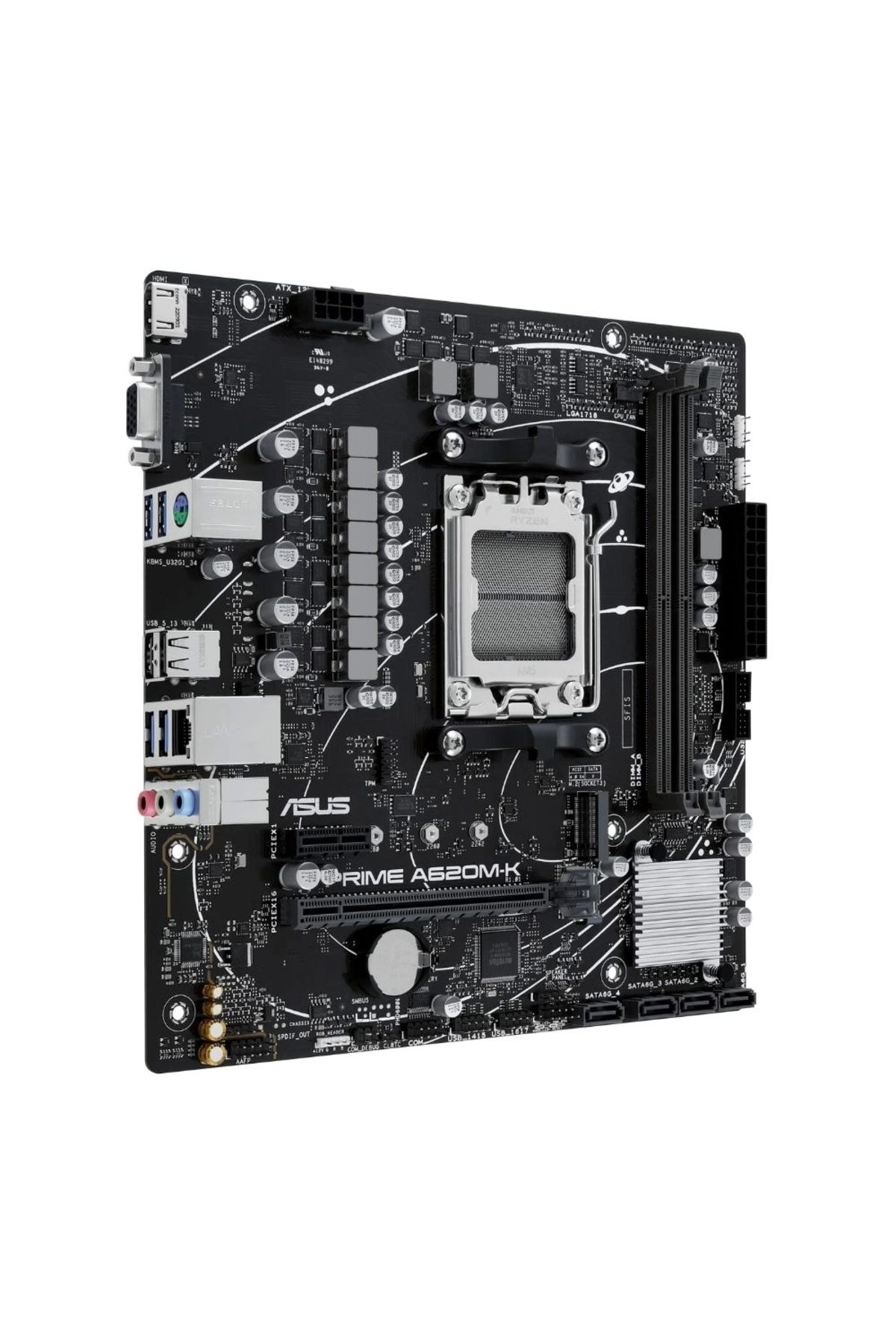 ASUS-PRIME A620M-K AMD A620 AM5 DDR5 6400 mATX Motherboard 2