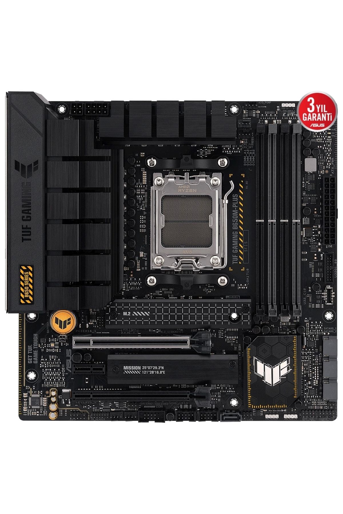 ASUS-Tuf Gaming B650m-plus Amd B650 Am5 DDR5 6400 DP HDMI 2x M2 Usb3.2 Aura RGB 2.5GBit Lan Matx 4