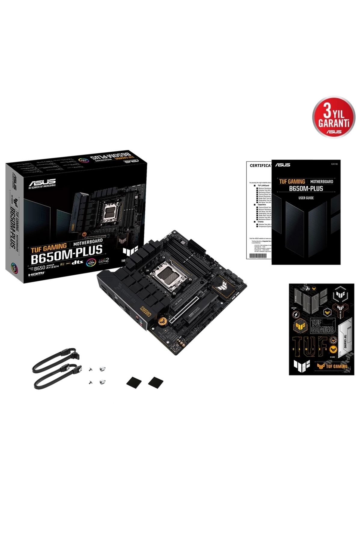 ASUS-Tuf Gaming B650m-plus Amd B650 Am5 DDR5 6400 DP HDMI 2x M2 Usb3.2 Aura RGB 2.5GBit Lan Matx 5