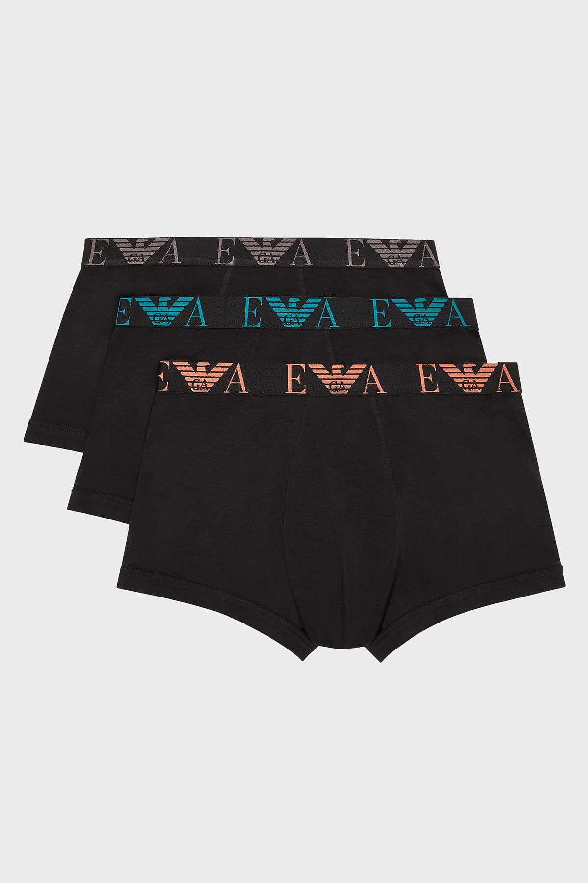 Emporio Armani Monogram Logolu Streç Pamuklu 3 Pack Boxer Erkek BOXER