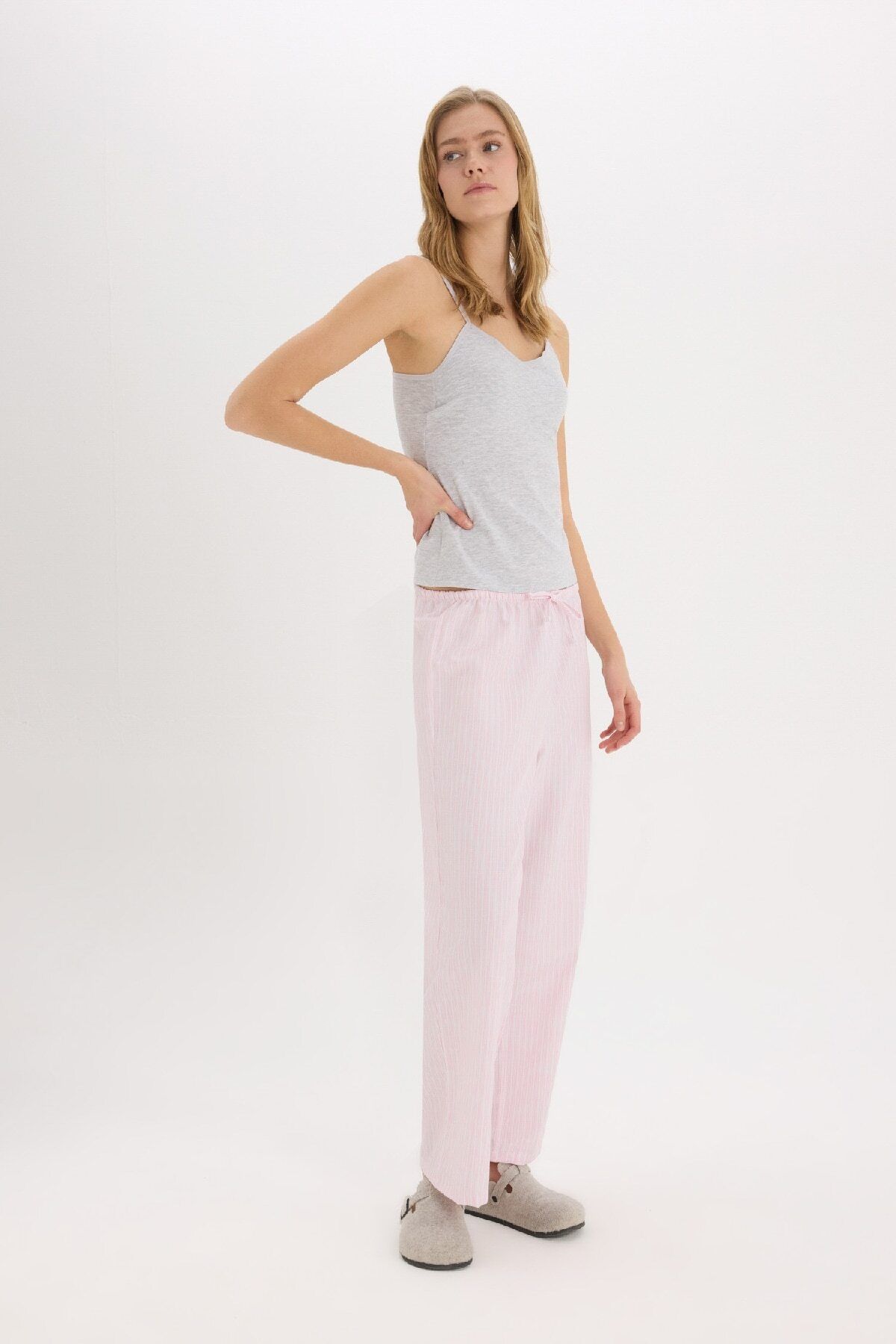 DeFacto-Fall in Love Regular Fit Poplin Pajama Bottoms E3116Ax25Sp 3