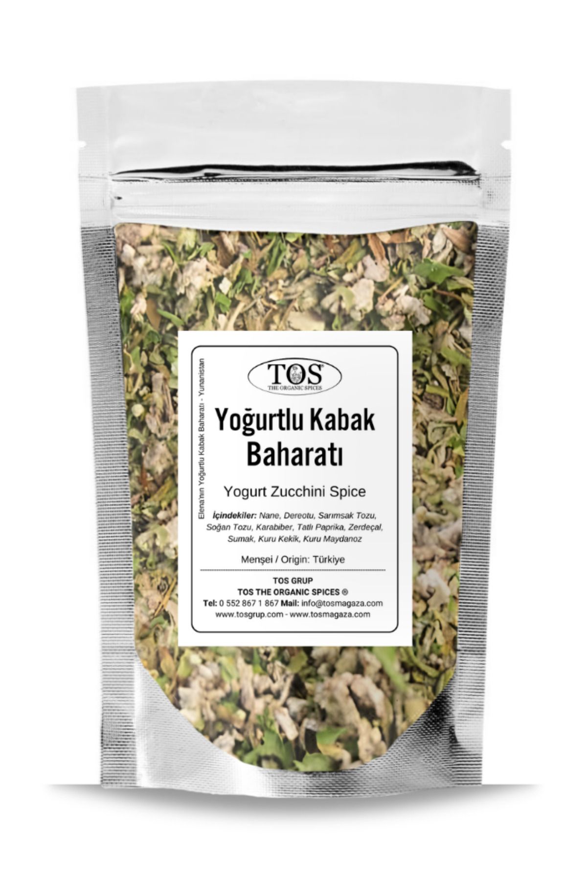 TOS The Organic Spices Elena'nın Yoğurtlu Kabak Baharatı 500 gr Elena’s Yogurt Zucchini Seasoning