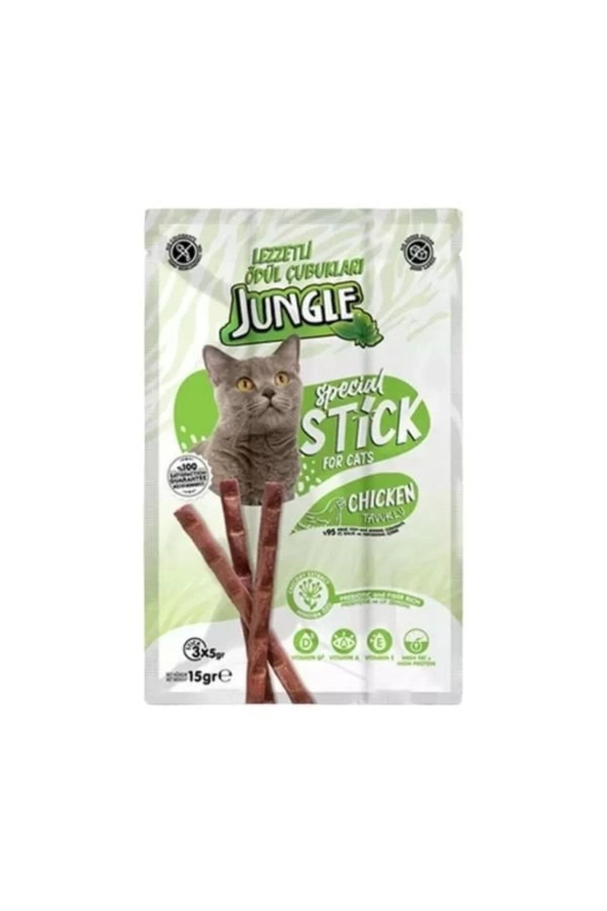 Jungle Tavuklu Stick Kedi Ödülü 3 Adet 5 Gr