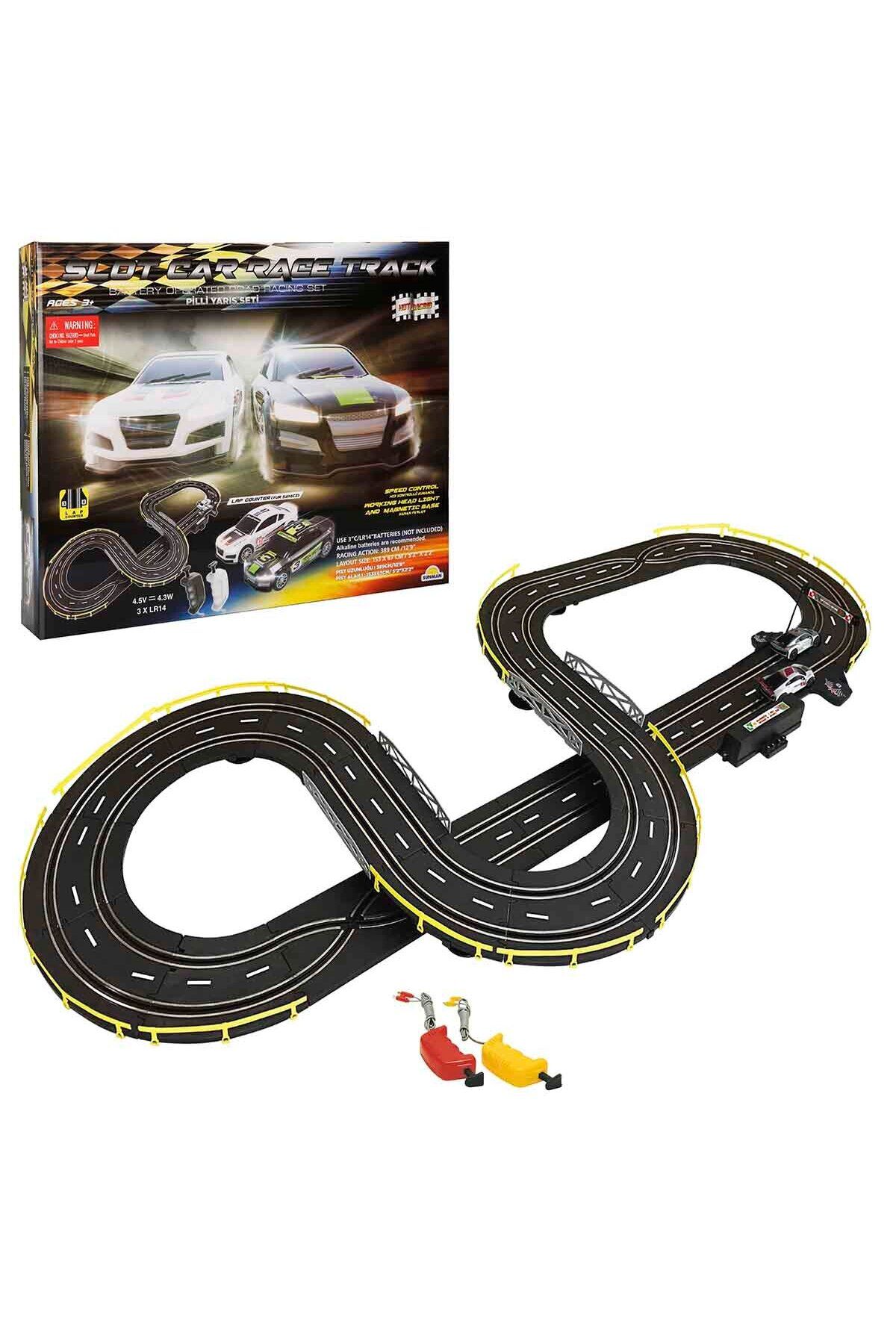 Sunman Slot Car Race Track Pilli Kumandalı Araba Yarış Pisti Oyun Seti - 389 Cm