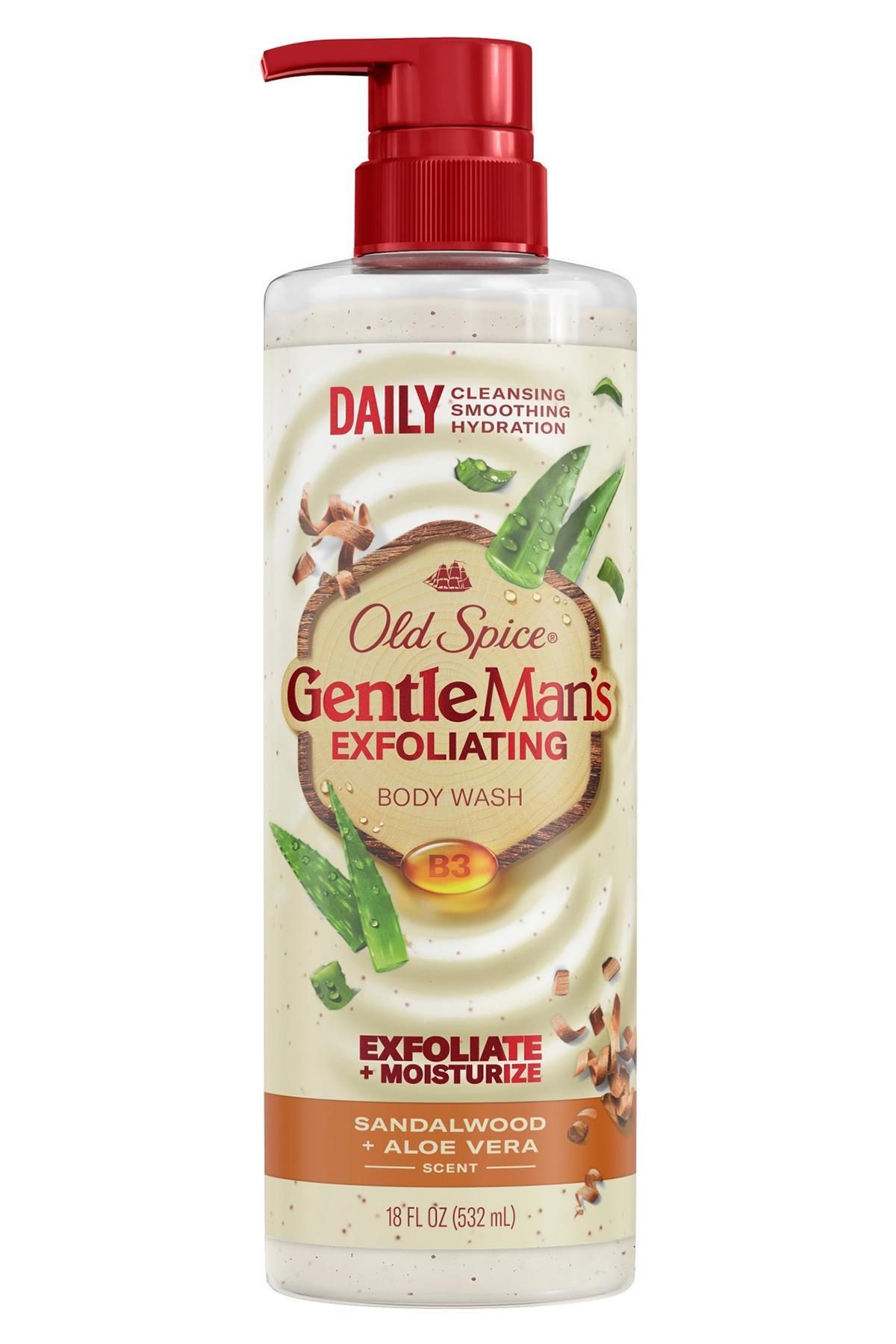 Old Spice Gentle Man's Exfoliating Sandalwood + Aloe Vera Duş Jeli 532ML