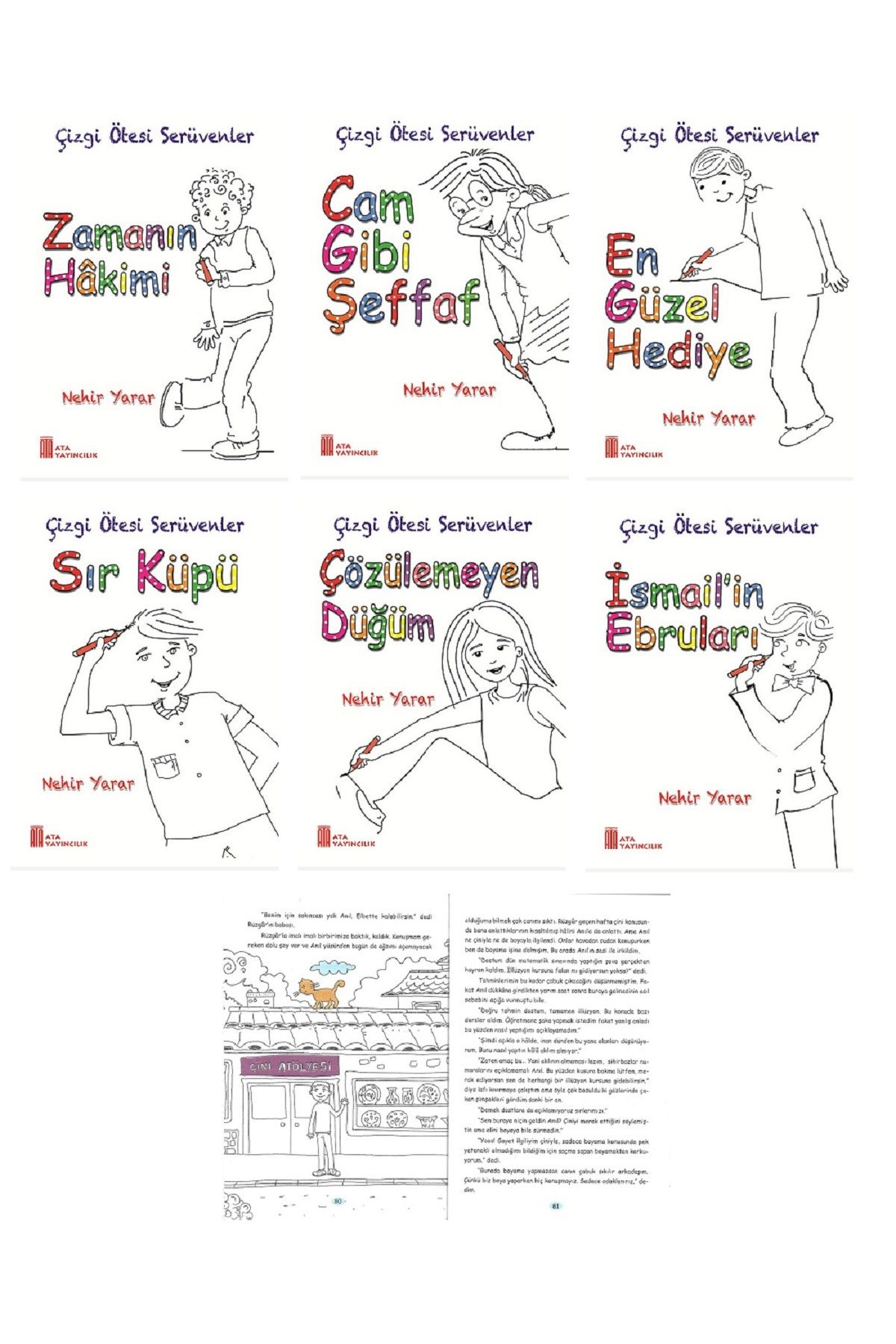 Ata Yayıncılık Ortaokul 5.ve 6.Sınıflar İçin Okumayı Sevdiren Çizgi Ötesi Serüvenler 6 lı Hikaye Seti (128 sayfa)