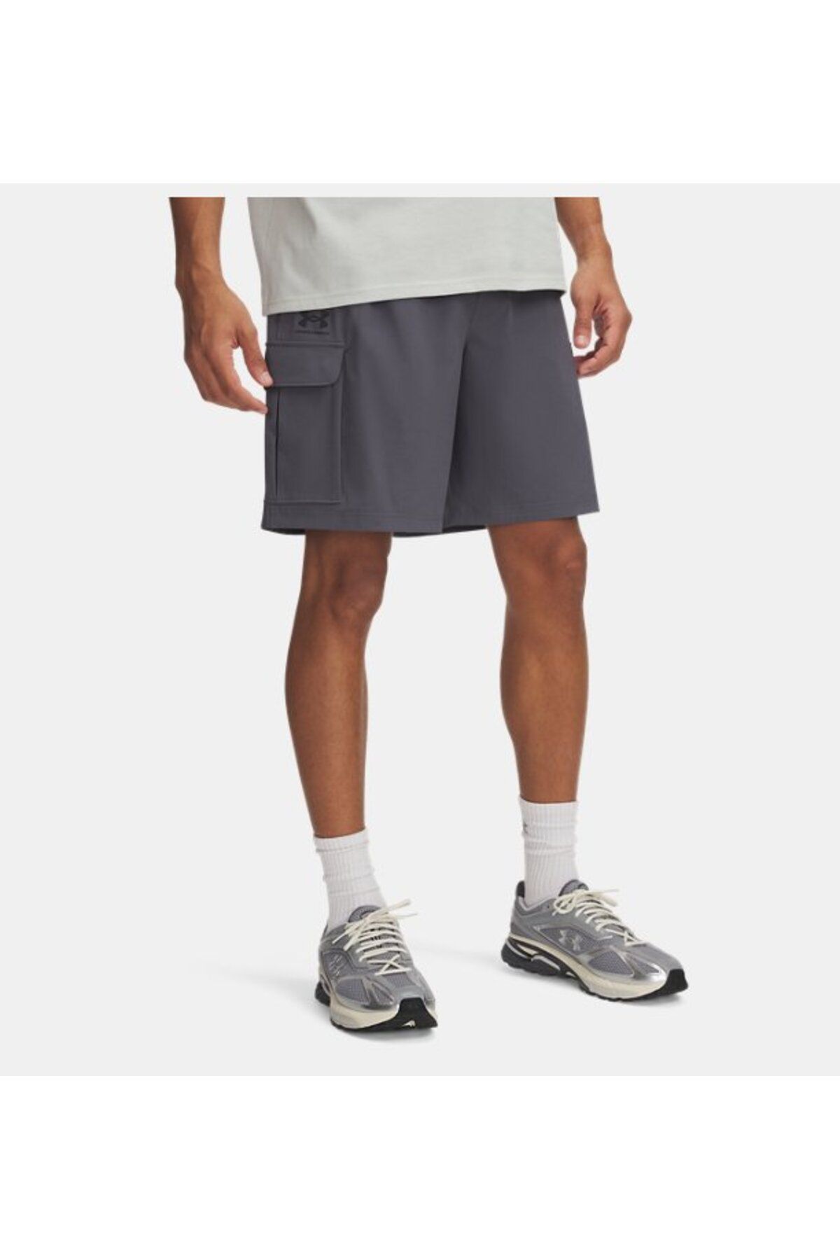 شورت ورزشی خاکستری مردانه های باری بافندگی UA 025 Under Armour