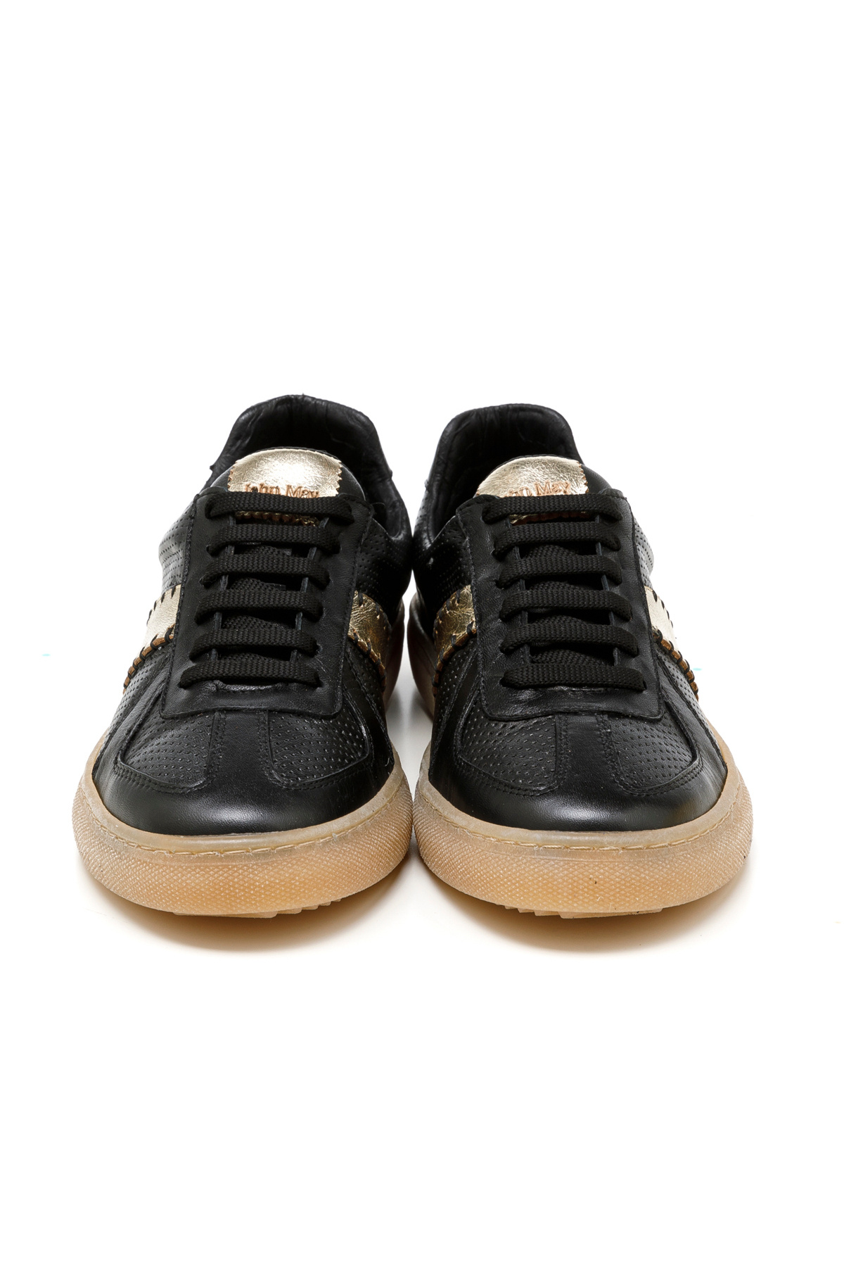 John May-Women'S/Girl's Sneaker (Casual) John May Black-Gold 3